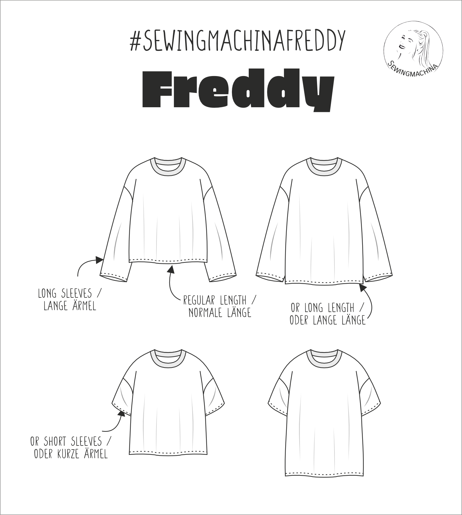 Sewingmachina Freddy Oversize Shirt Schnittmuster PDF Anfänger