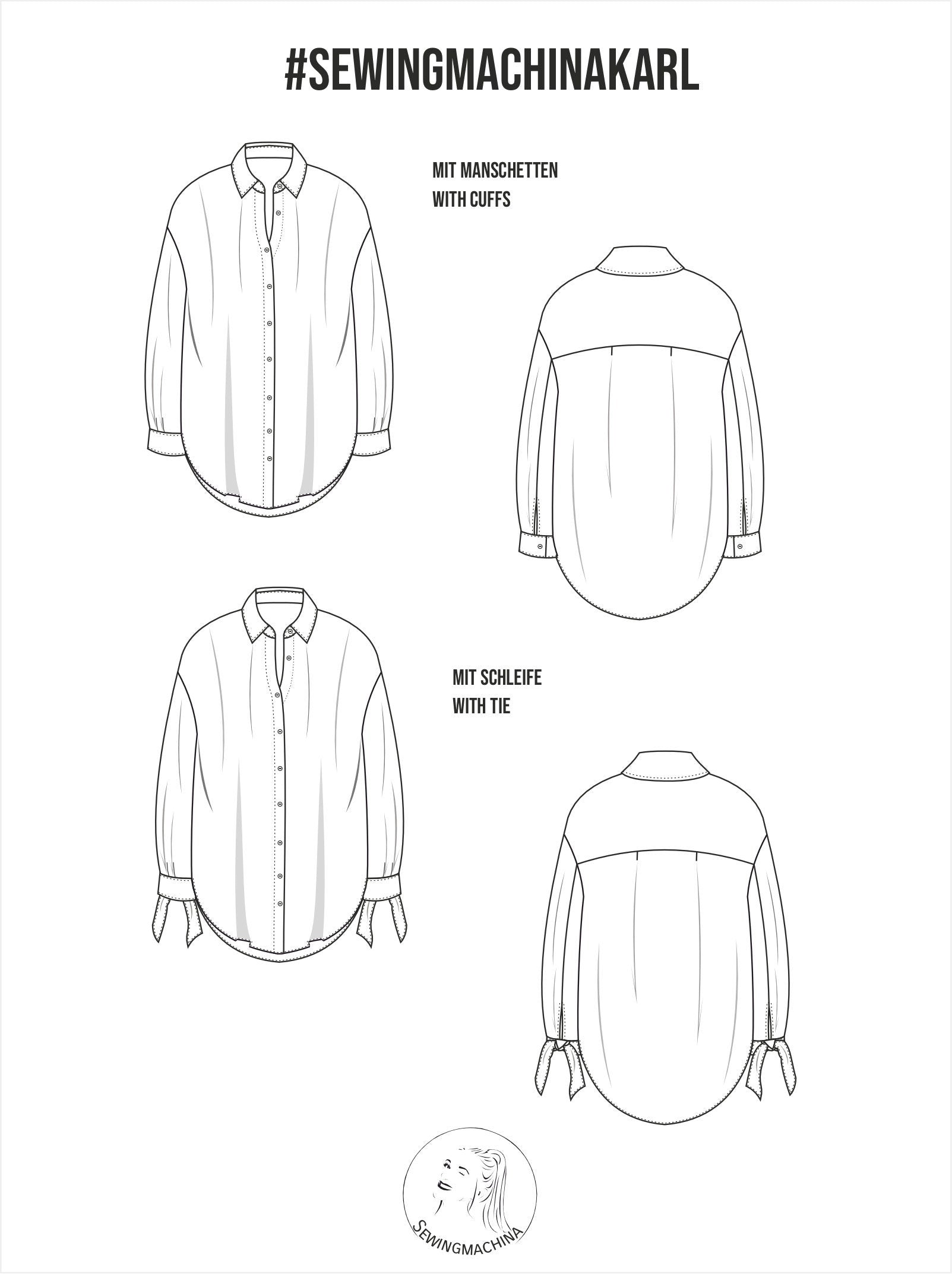 Sewingmachina Karl Bluse Schnittmuster Oversize Musselin
