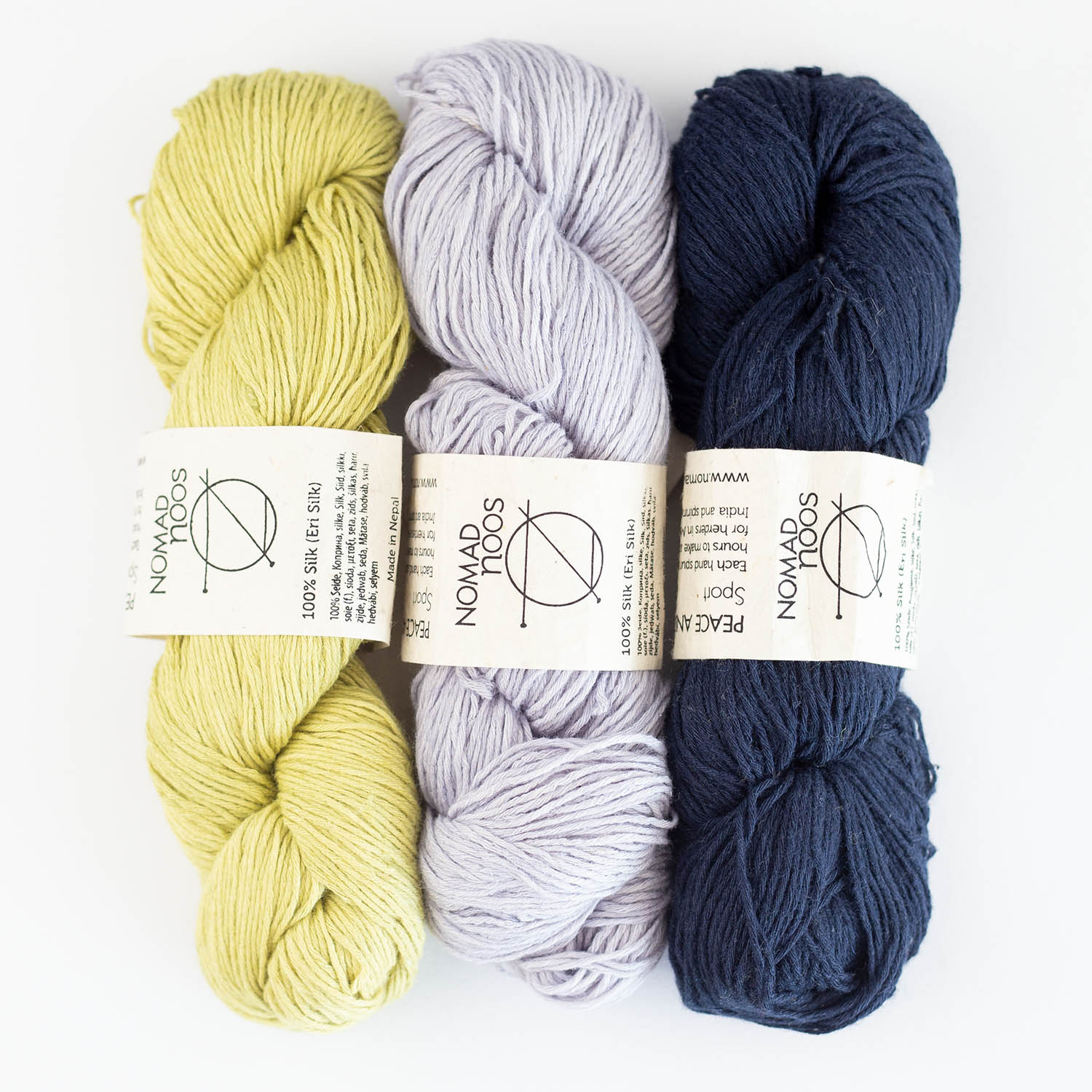 Nomadnoss Love Peace Silk Seidengarn Eri Natur