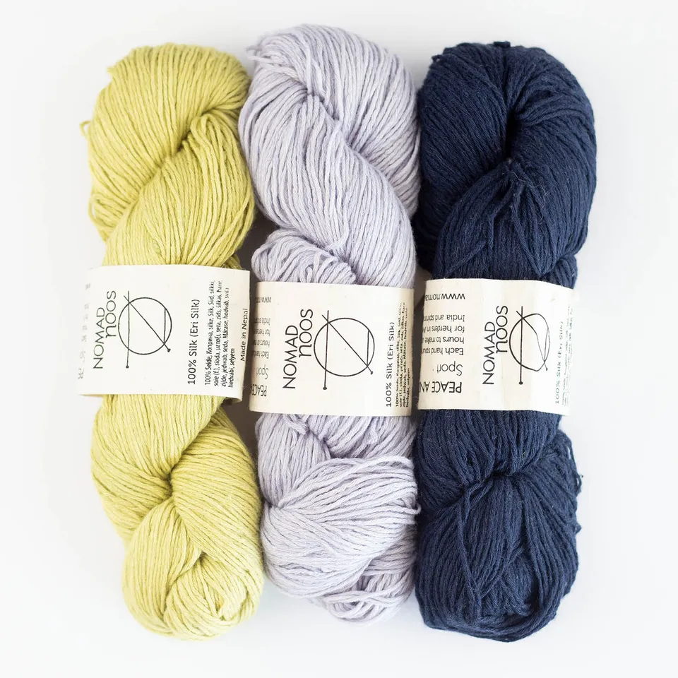 Nomadnoss Love Peace Silk Seidengarn Eri Natur