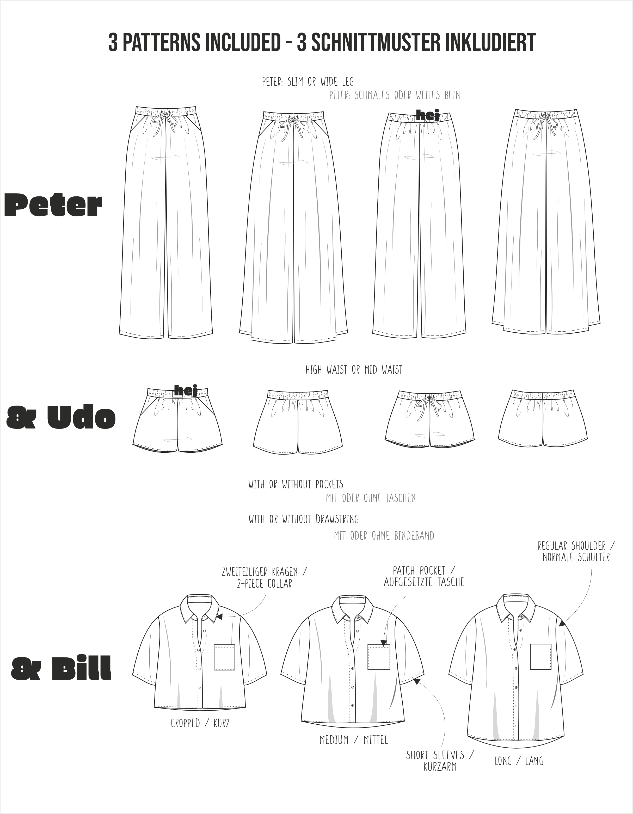 Sewingmachina Peter Udo Bill Bundle Palazzo Shorts Bluse