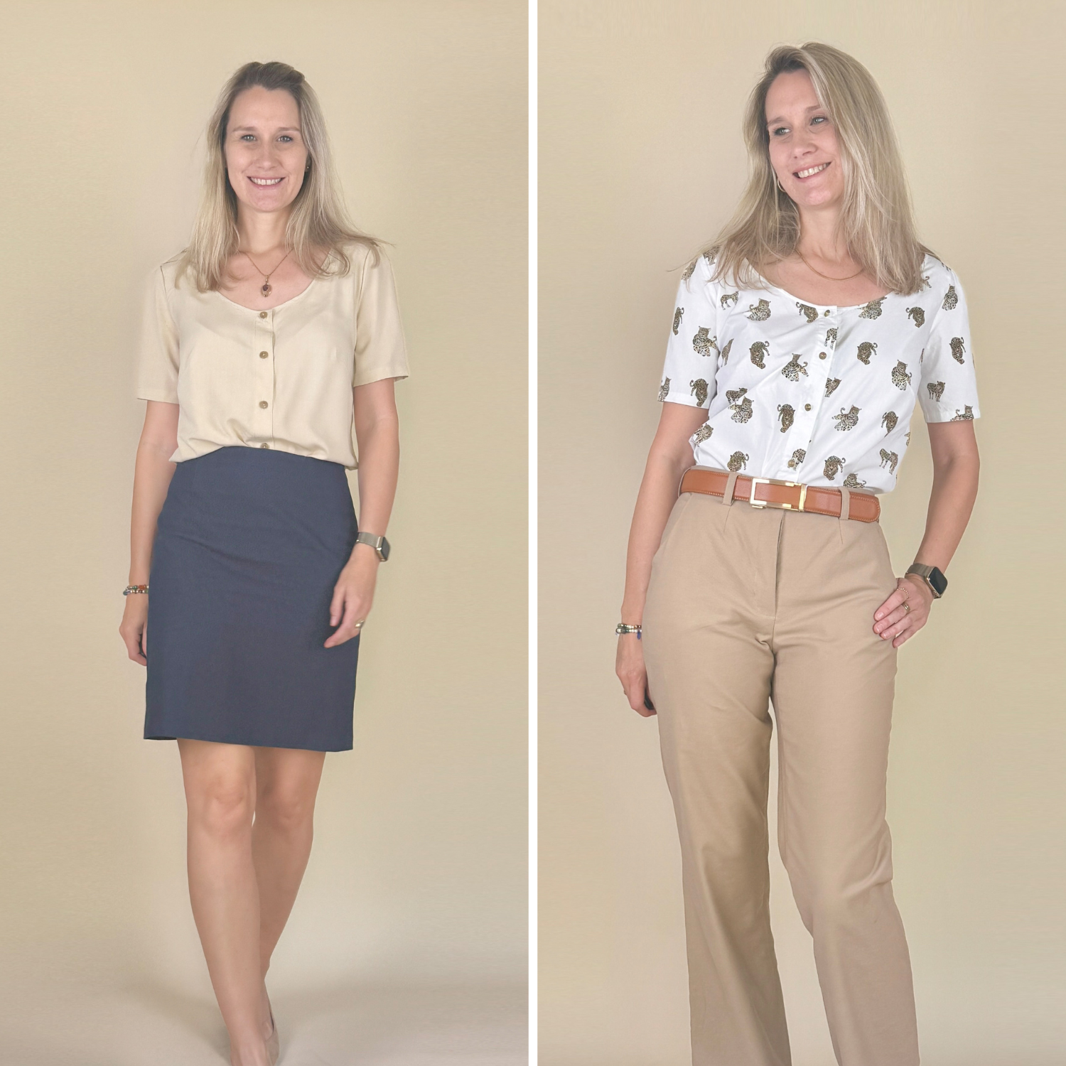 Sew4me Oberteile Bluse JULIA Schnittmuster Gr. 34–48 PDF Webware