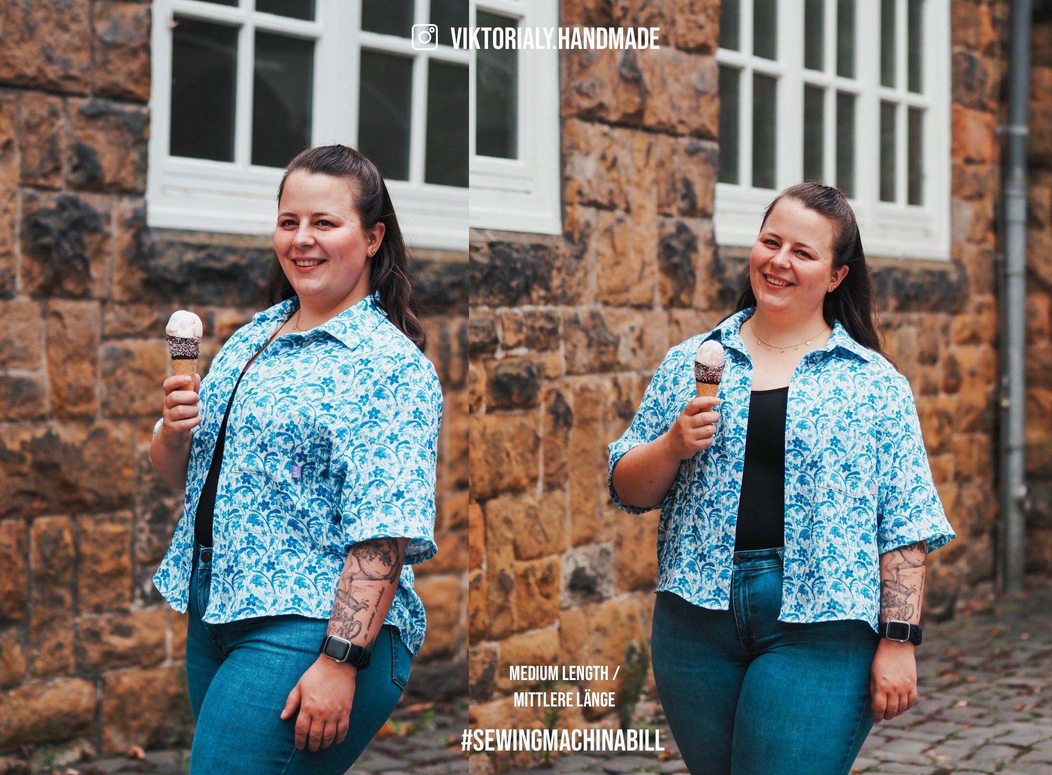 Sewingmachina Bill Bluse Schnittmuster Oversize Kurzarm Langarm