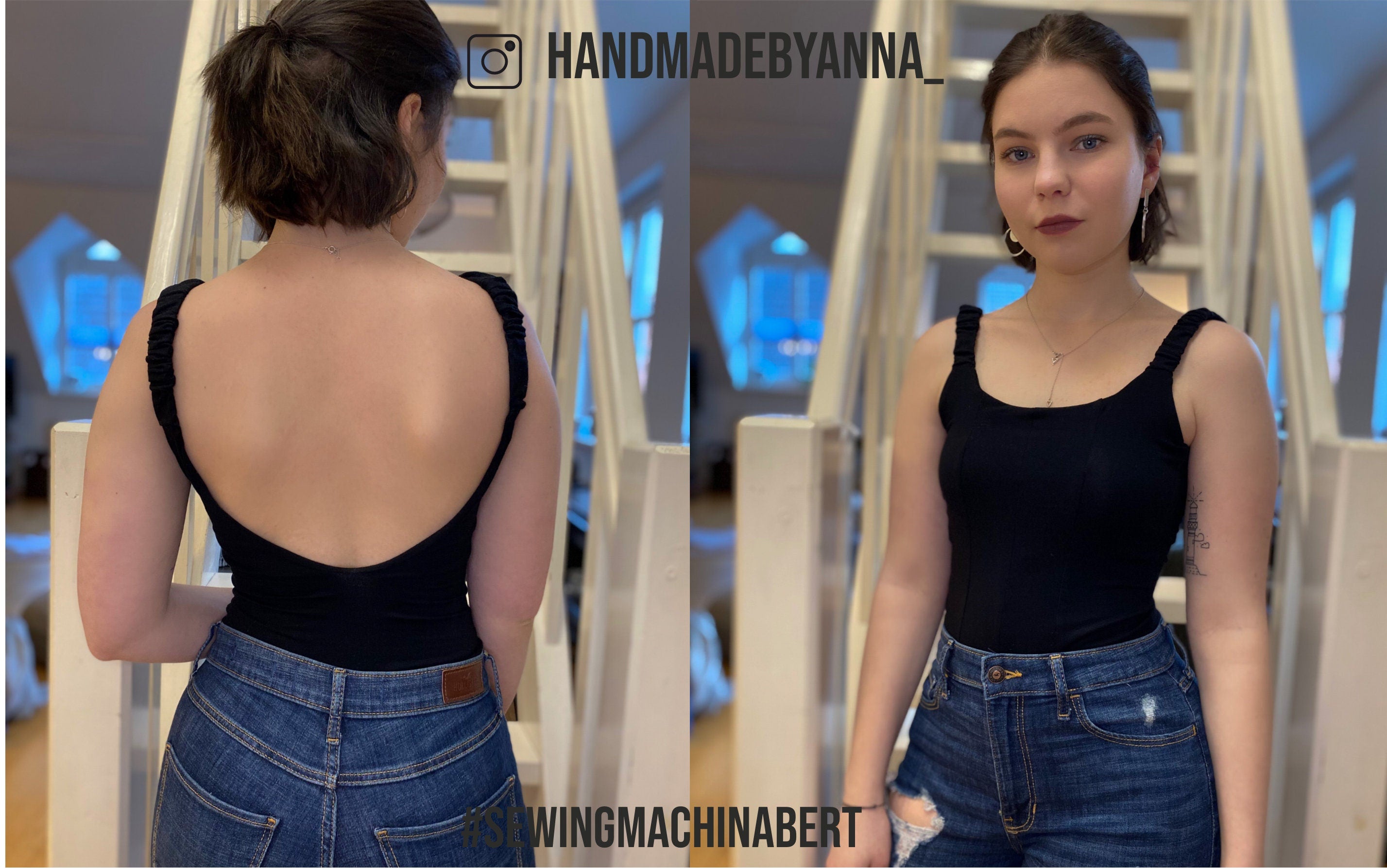 Sewingmachina Bert Body Schnittmuster Schleifenträger tiefer Rücken