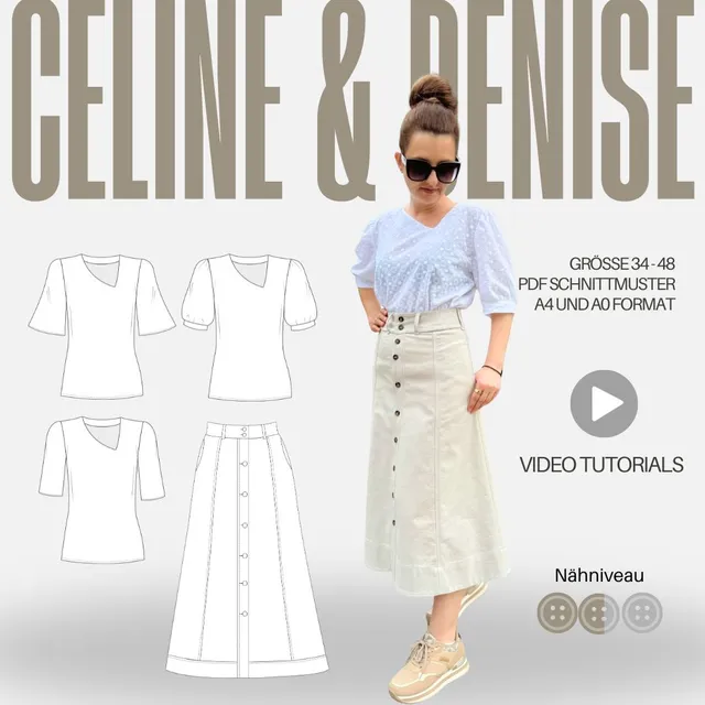 Sew4me Celine & Denise Set Schnittmuster Gr. 34-48 Webware