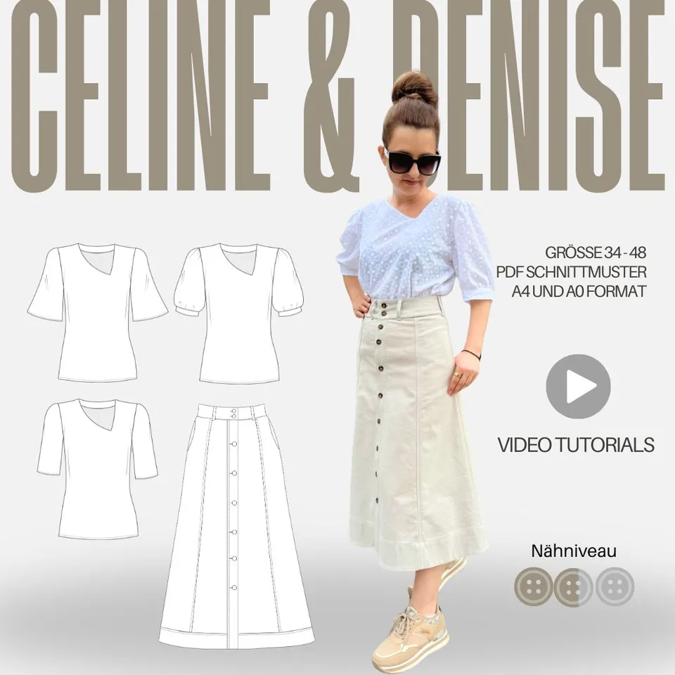 Sew4me Celine & Denise Set Schnittmuster Gr. 34-48 Webware