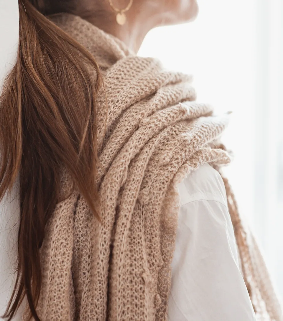 Nomadnoss Simply Enjoy Dyyni Schal Strickset Kamelhaar