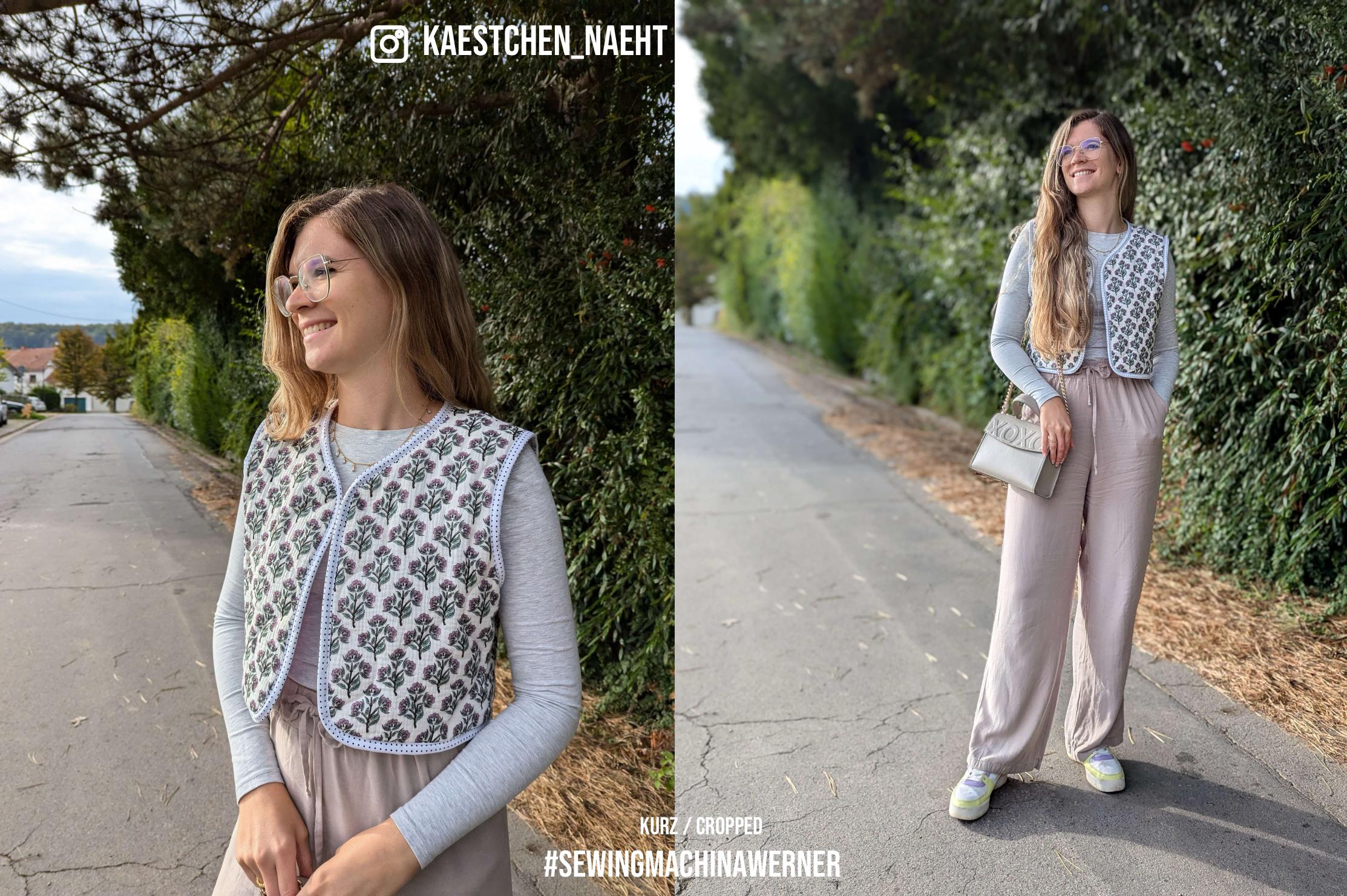 Sewingmachina Werner Oversize Weste Schnittmuster PDF gefüttert