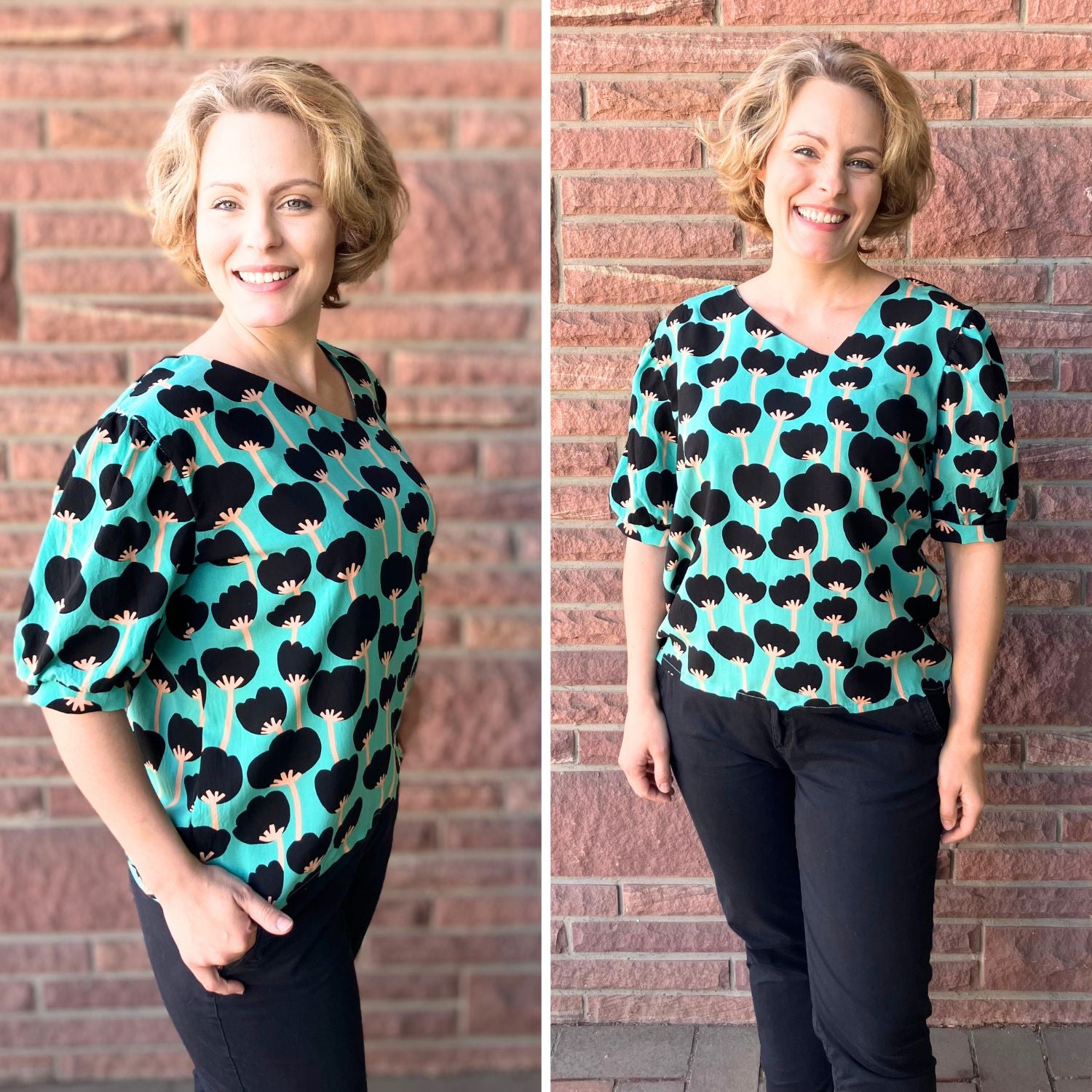 Sew4me CELINE Blusenshirt Schnittmuster Gr. 34-48 PDF Webware