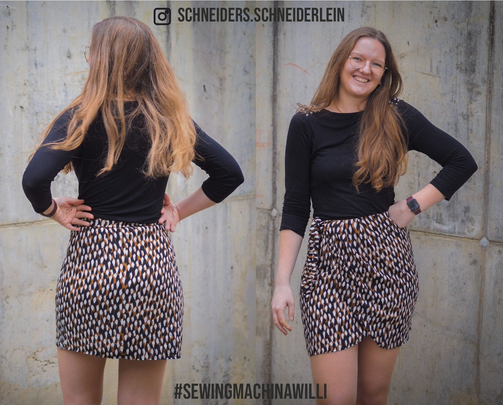 Sewingmachina Willi Wickelrock Schnittmuster Mini Midi Lang