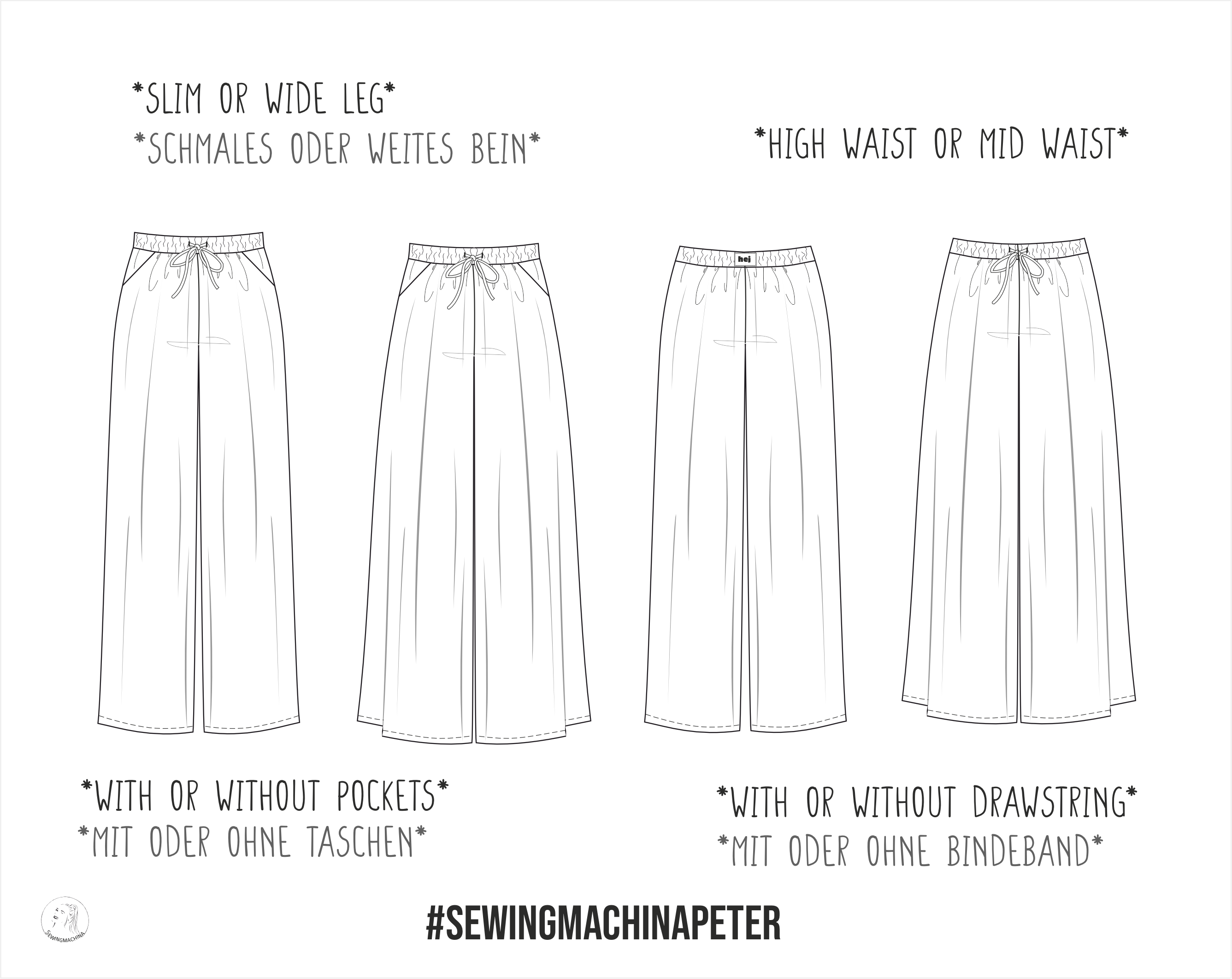 Sewingmachina Peter Palazzohose Schnittmuster Gummibund