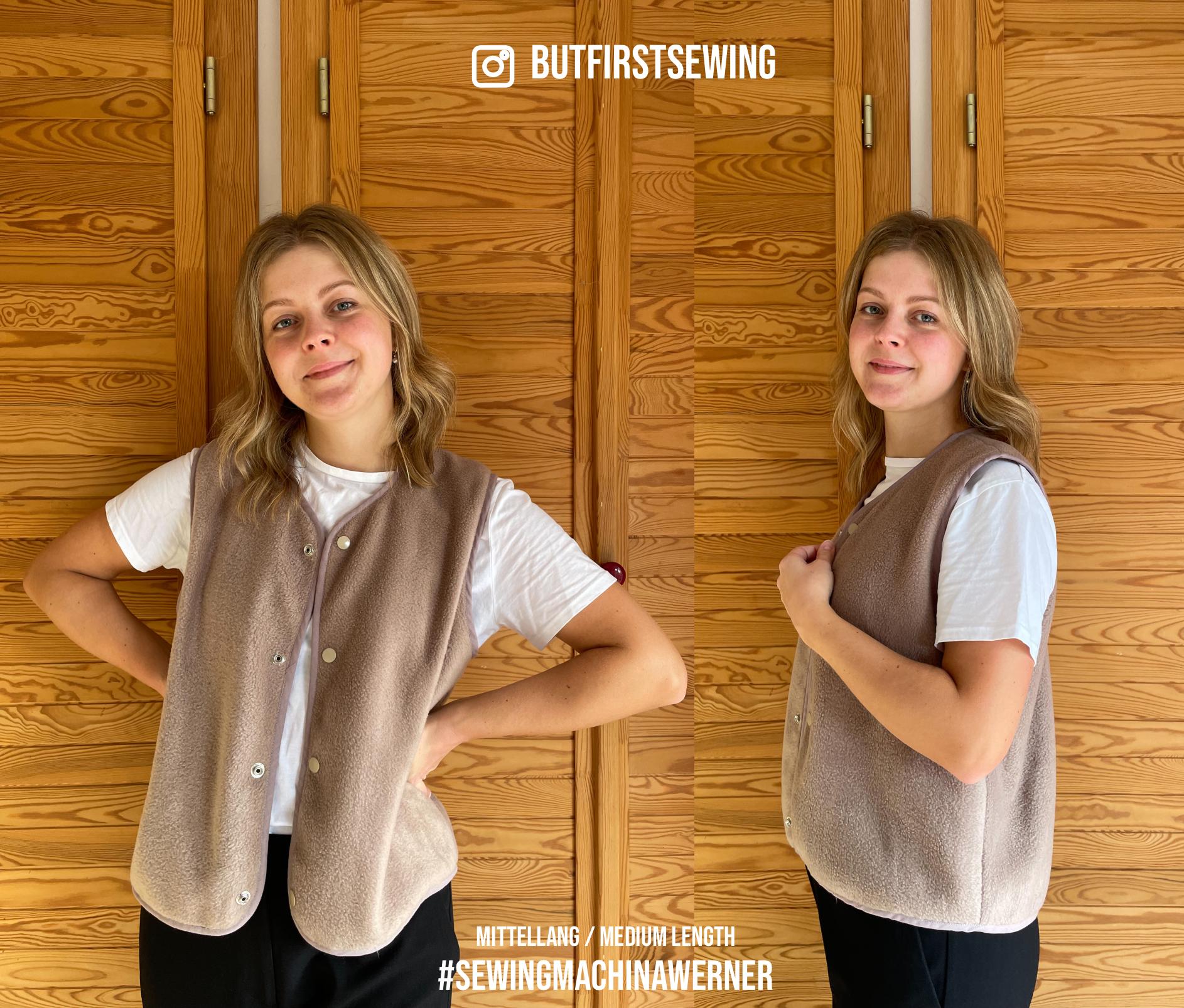 Sewingmachina Werner Oversize Weste Schnittmuster PDF gefüttert