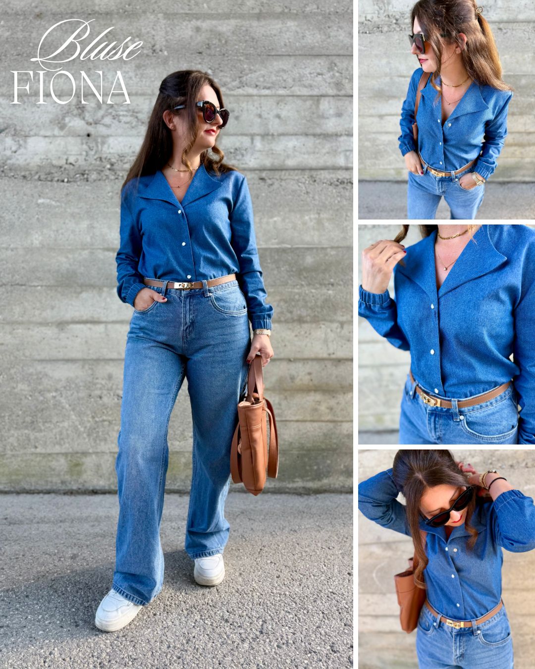 Sew4me FIONA Bluse Schnittmuster Gr. 34-48 PDF Webware