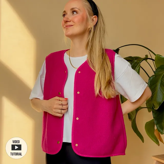 Sewingmachina Werner Oversize Weste Schnittmuster PDF gefüttert