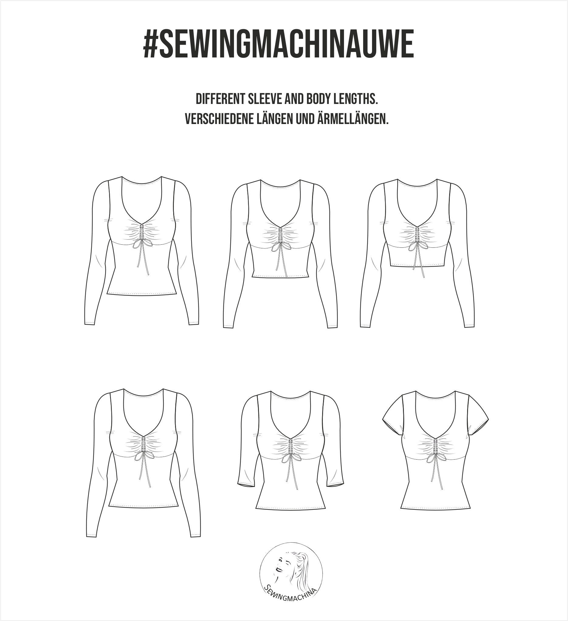 Sewingmachina Uwe Shirt Schnittmuster Raffung Jersey