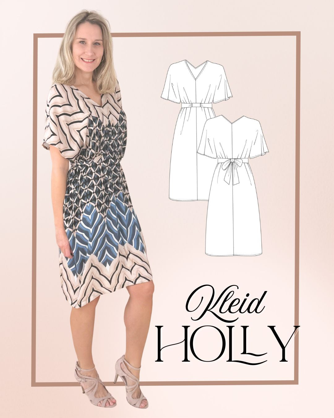 Sew4me HOLLY Kleid Schnittmuster Gr. 34-48 PDF Bindeband
