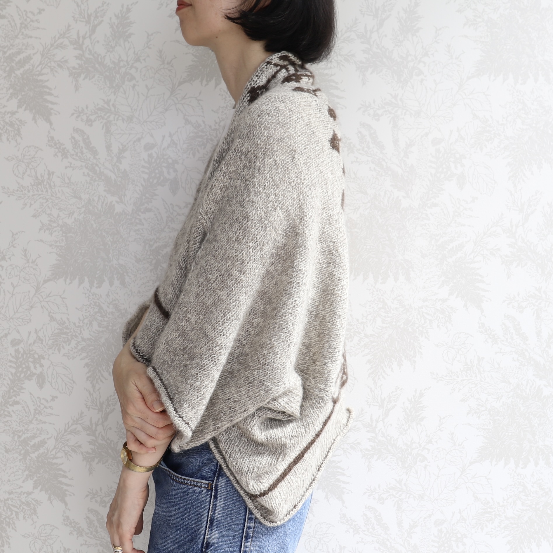 Nomadnoss Winter Garden Cardigan Strickset Yak Beige Braun