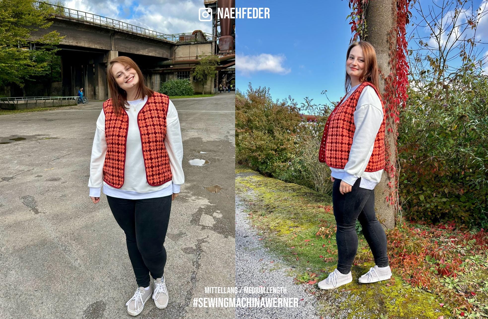 Sewingmachina Werner Oversize Weste Schnittmuster PDF gefüttert