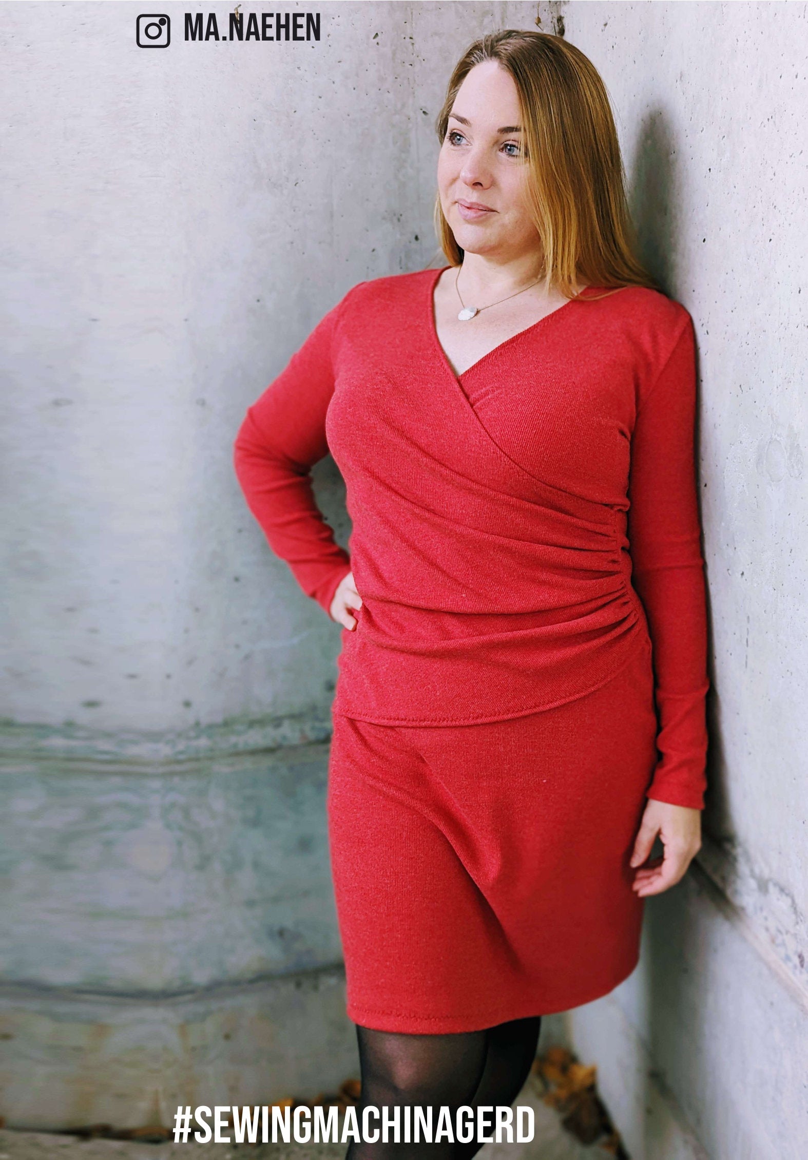 Sewingmachina Gerd Wickelkleid Schnittmuster PDF Jersey