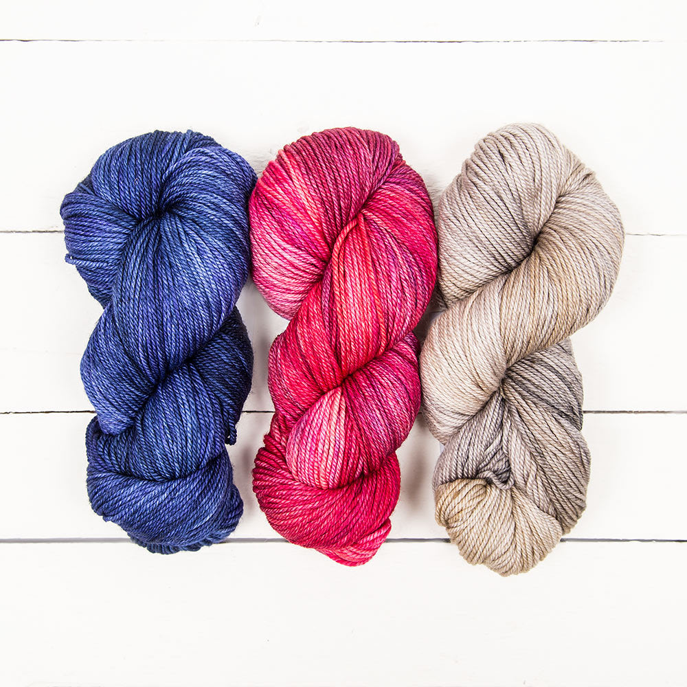Bloomsbury DK 3er Wollpaket Strickgarn Merino Deep Sea 300g