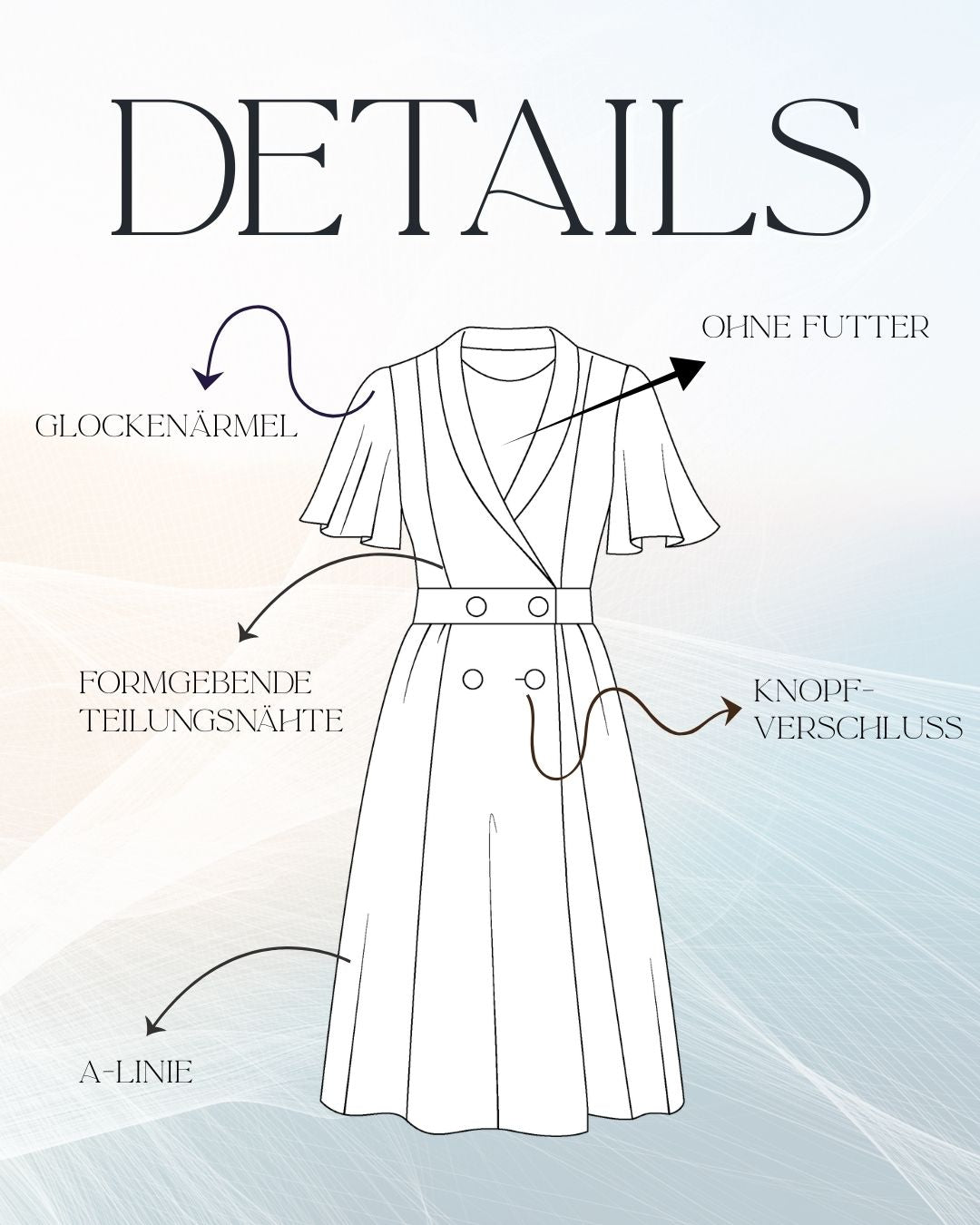 Sew4me Kleider Wickelkleid IRIS Schnittmuster Gr.34–48 Webware