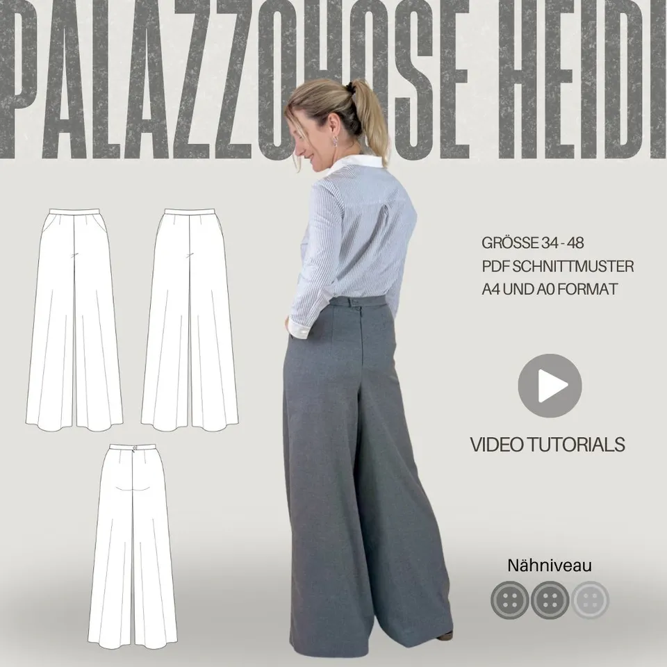 Sew4me HEIDI Palazzohose Schnittmuster Gr. 34-48 PDF