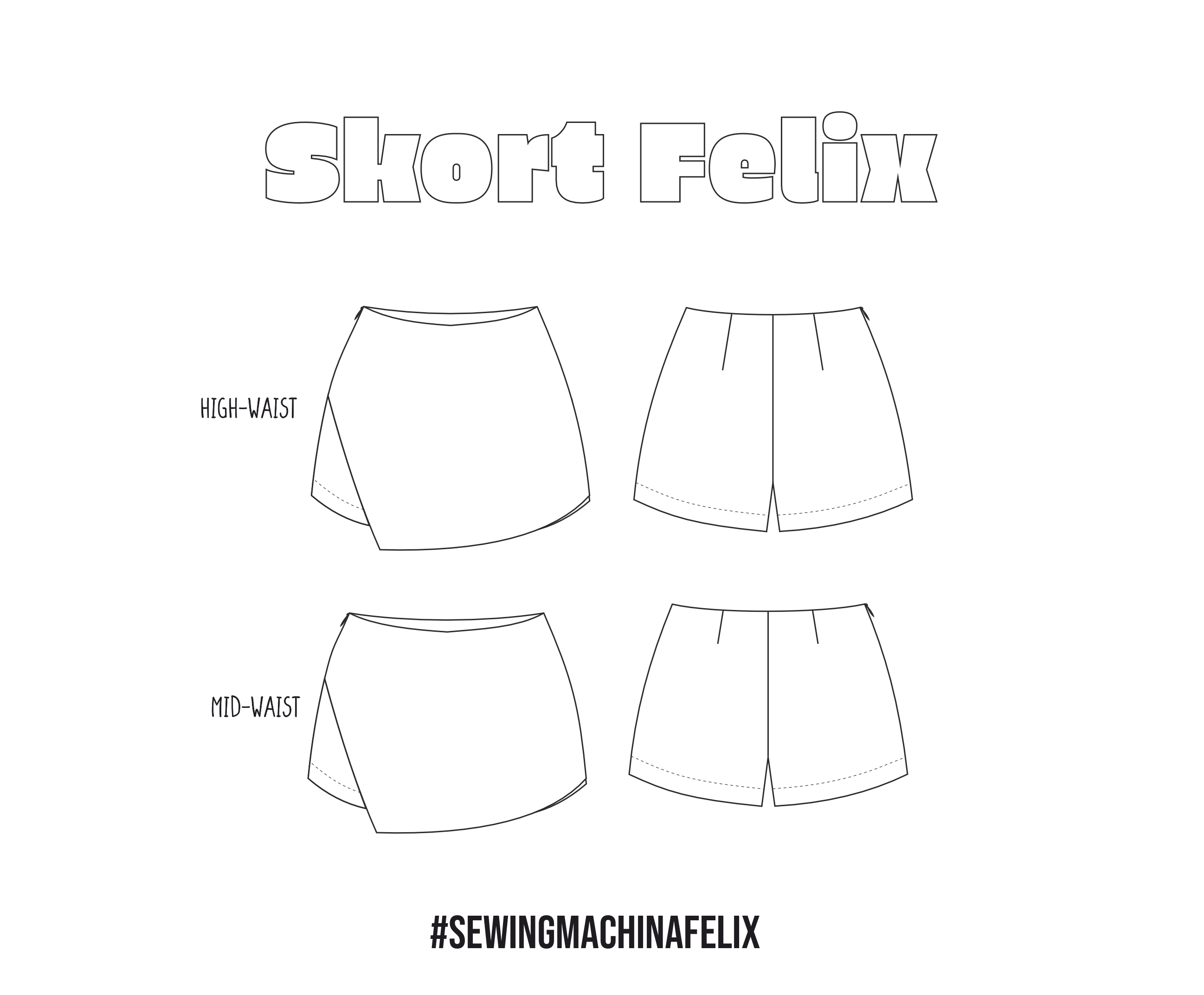 Sewingmachina Felix Skort Hosenrock Schnittmuster PDF High-Waist