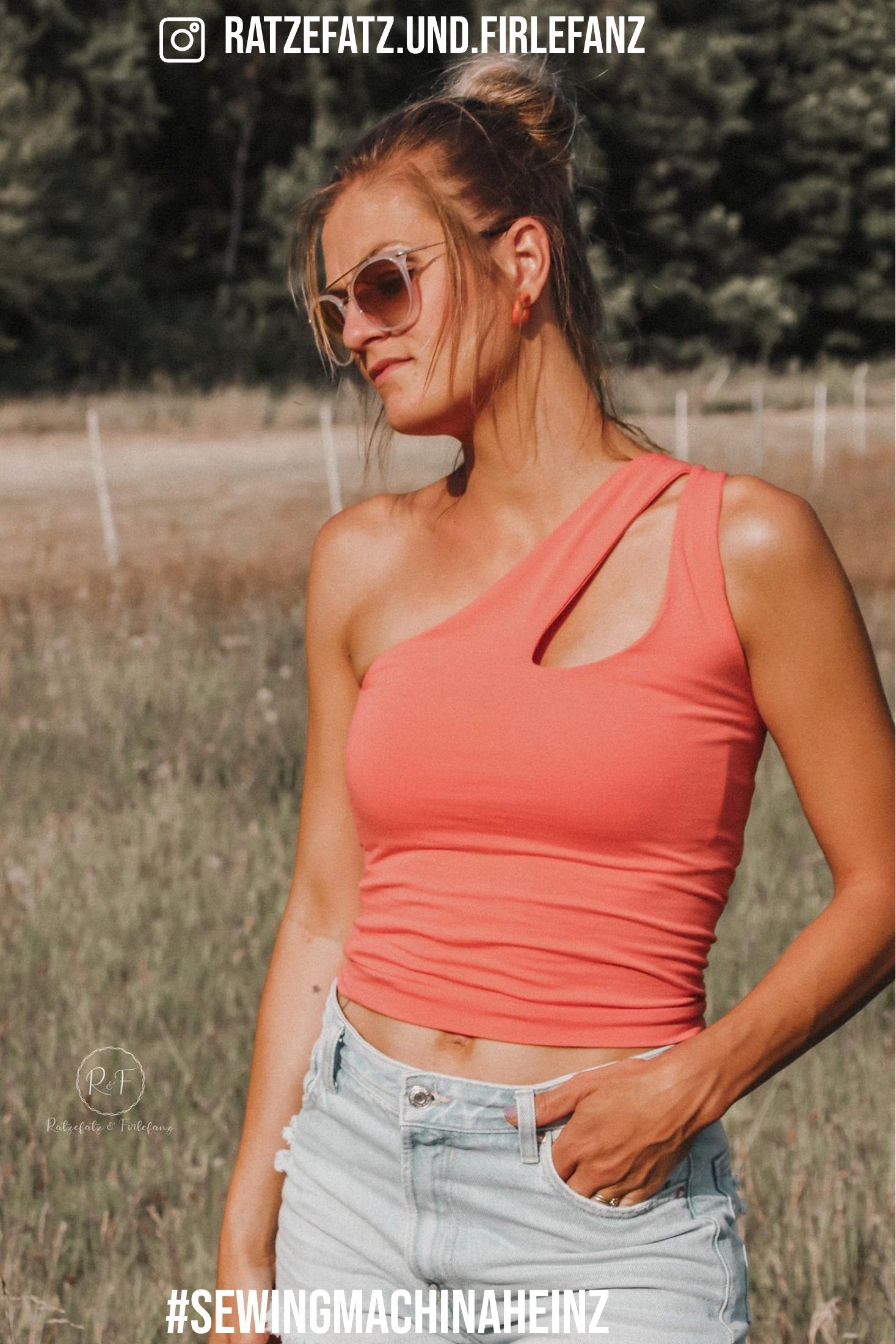Sewingmachina Heinz One-Shoulder-Top Schnittmuster PDF Jersey