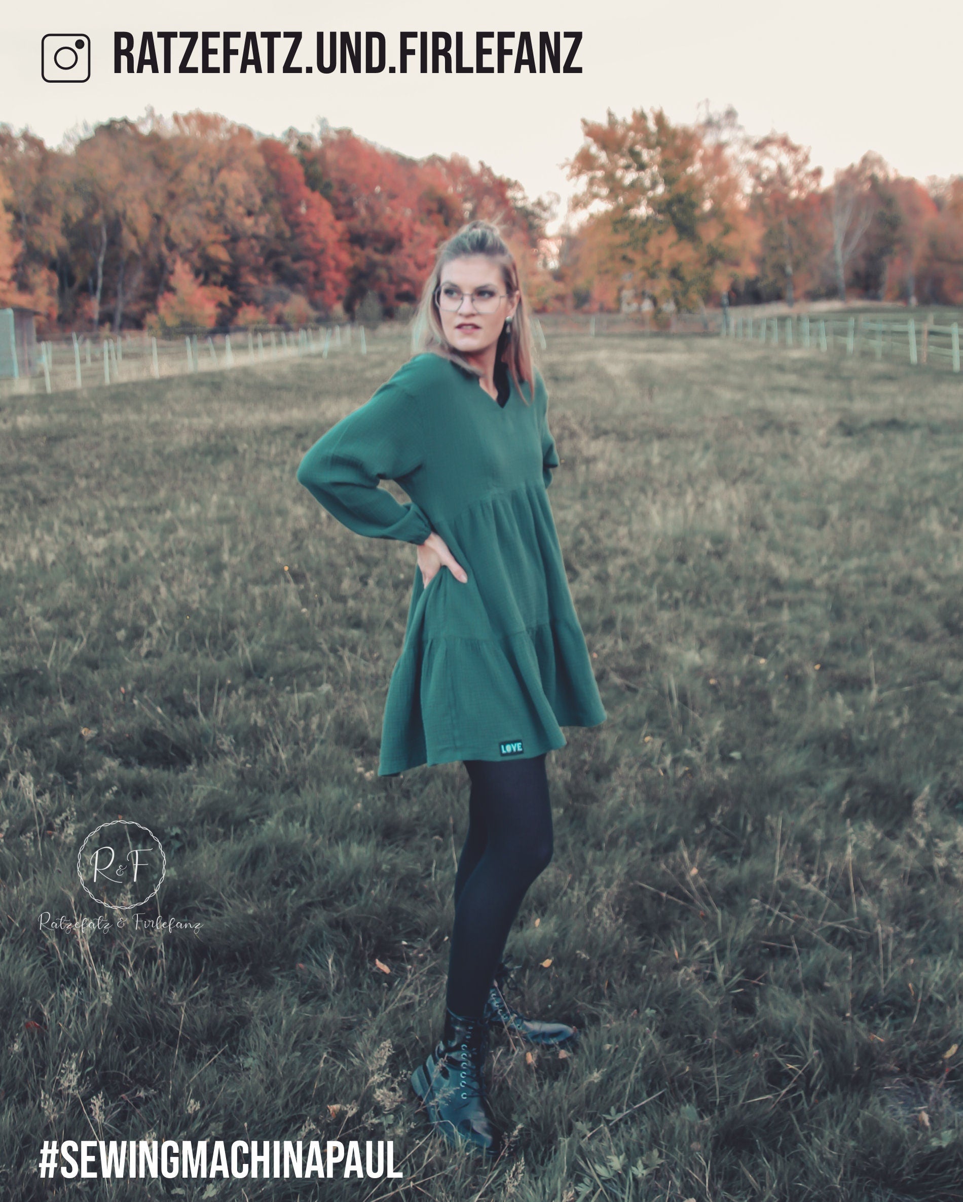 Sewingmachina Paul Kleid Schnittmuster Oversize lang mit Schlitz