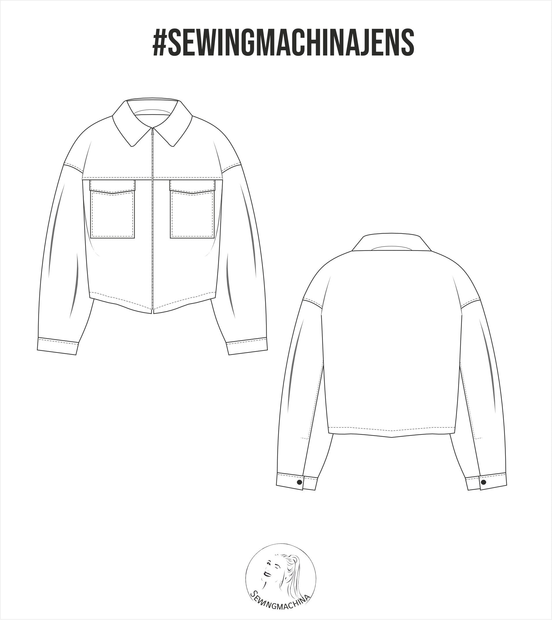 Sewingmachina Jens Jacke Schnittmuster Oversize PDF Webware