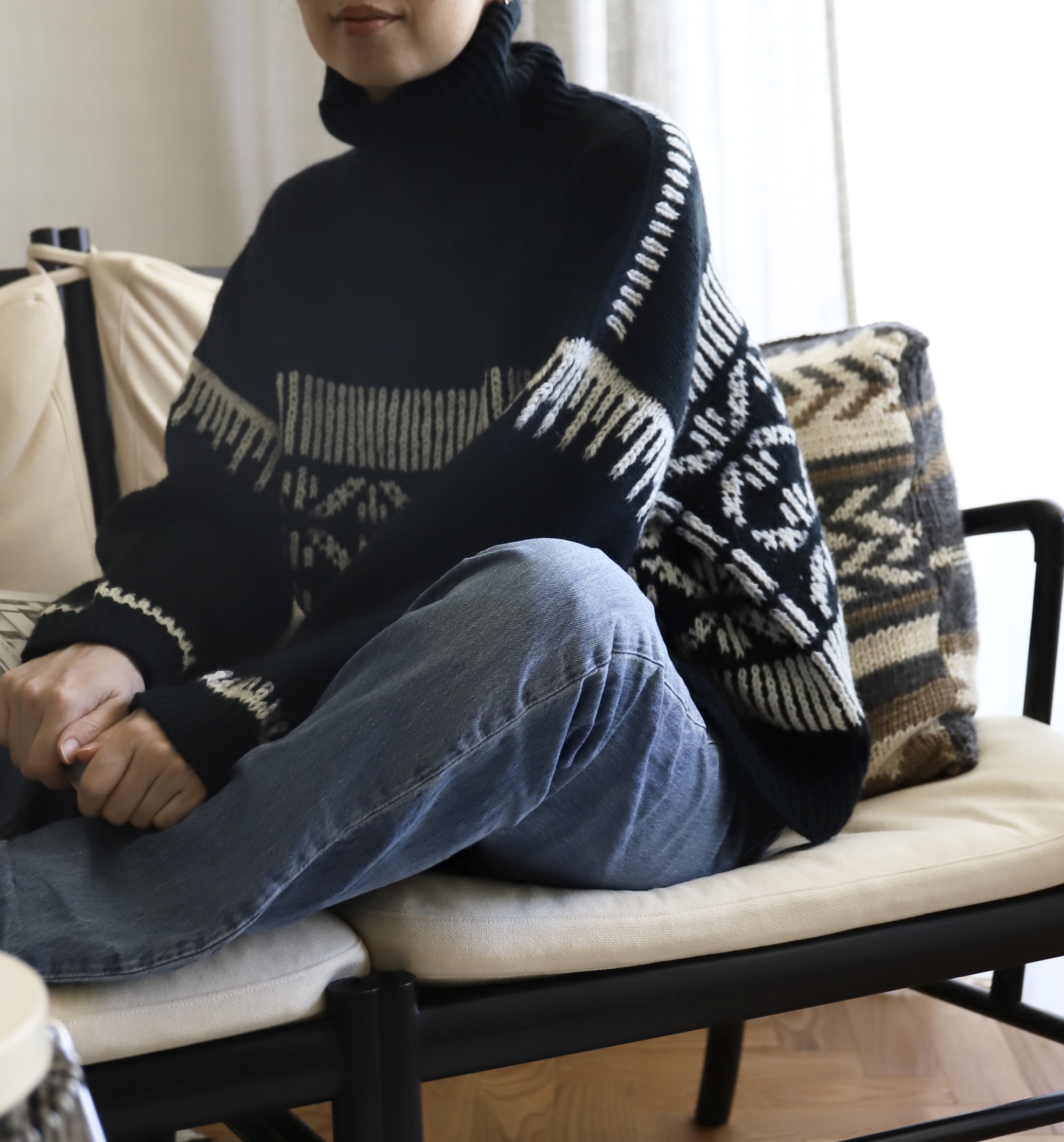 Nomadnoss Rime on Trees Yak-Pullover Strickset Dunkelblau