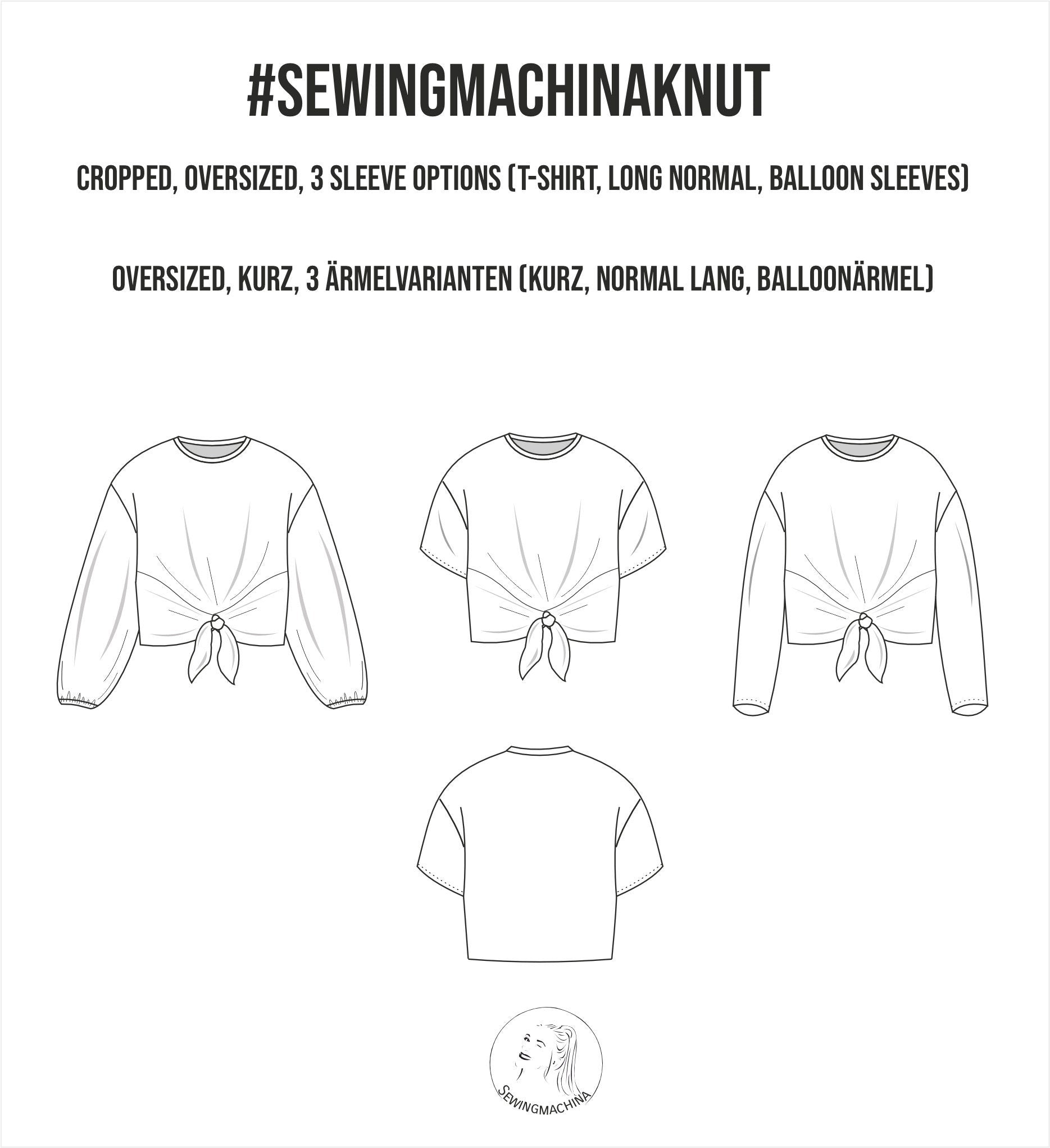 Sewingmachina Knut Shirt Schnittmuster Oversize Knoten PDF