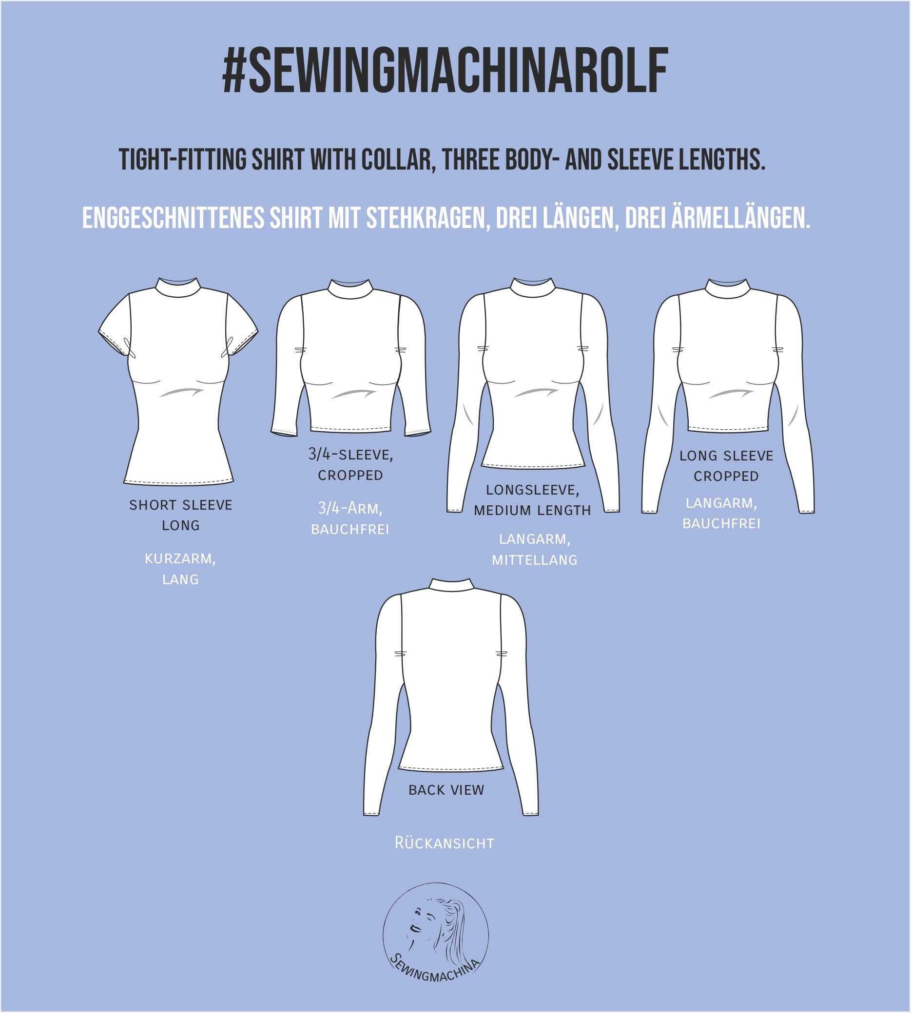 Sewingmachina Rolf Stehkragen Shirt Schnittmuster PDF Anfänger