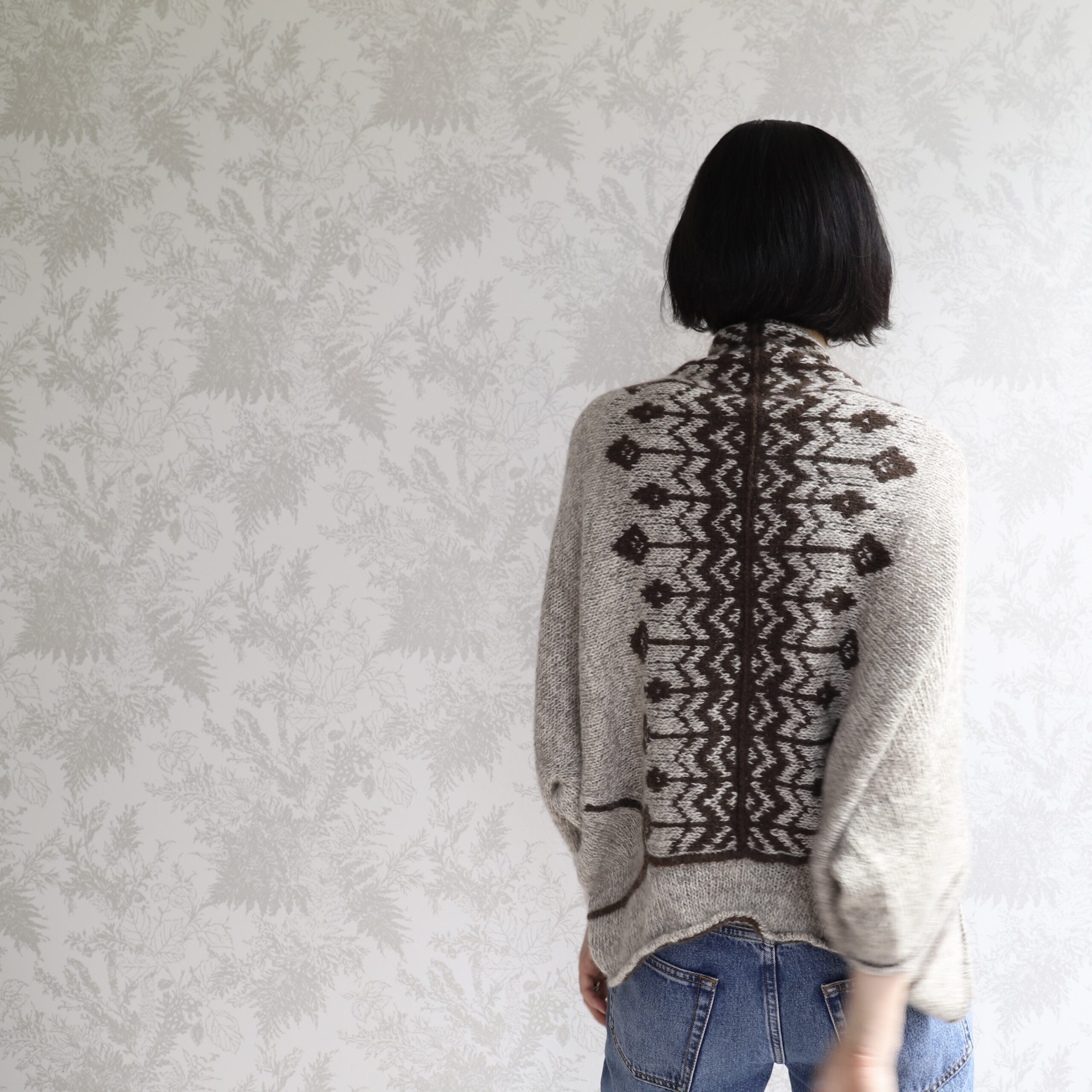 Nomadnoss Winter Garden Cardigan Strickset Yak Beige Braun
