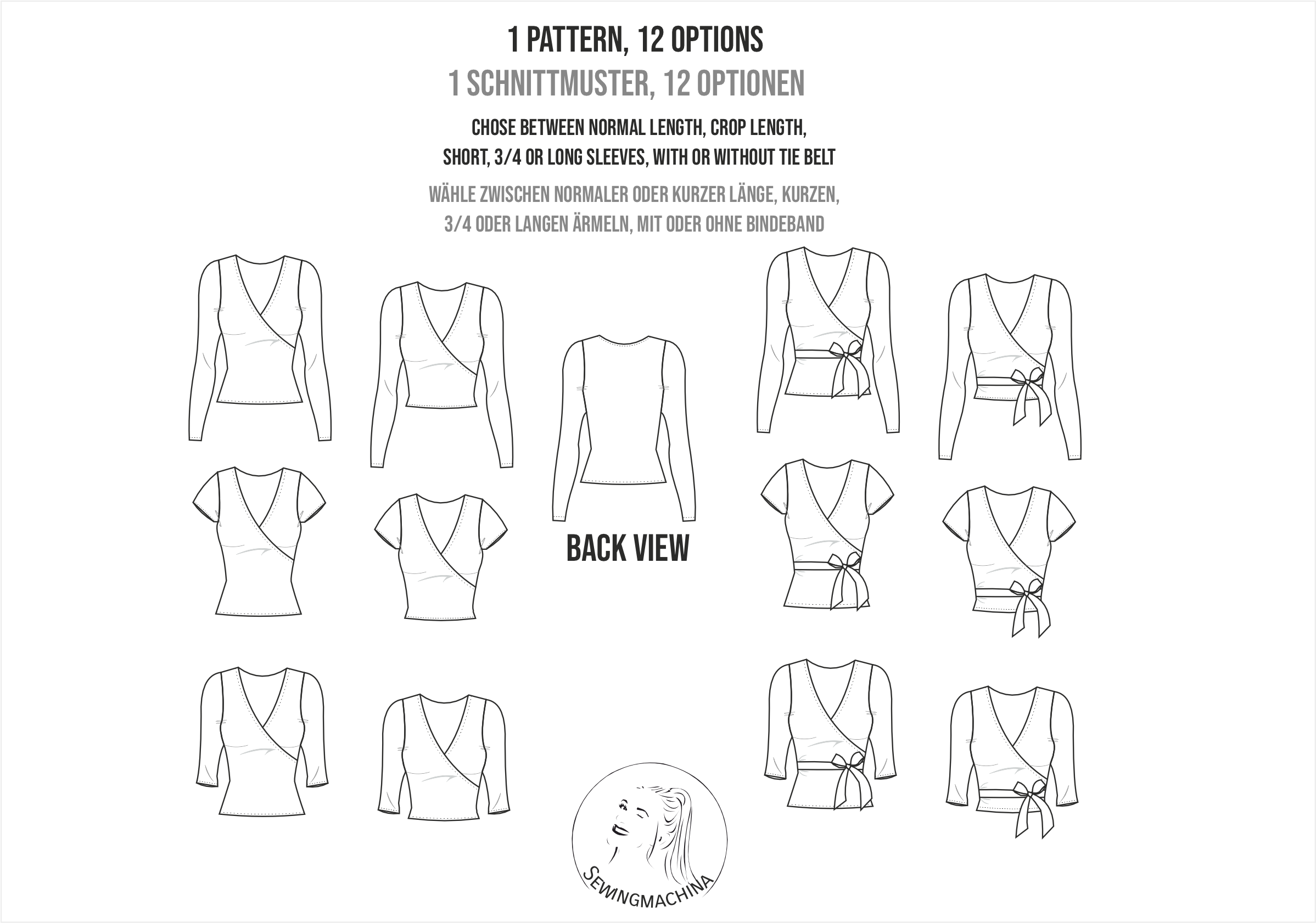 Sewingmachina Walter Wickeltop Schnittmuster Jersey