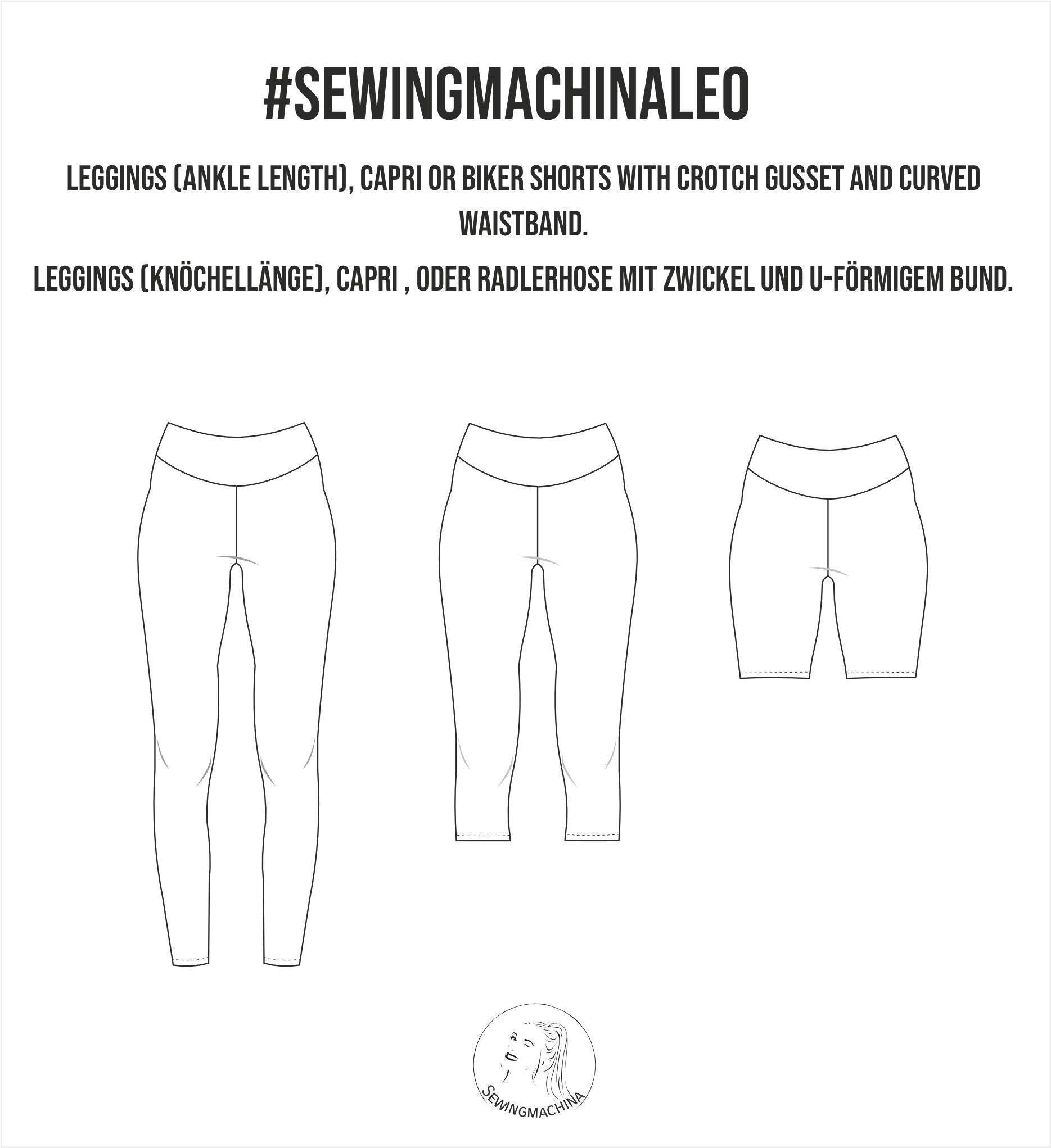 Sewingmachina Leo Leggings Schnittmuster PDF High-Waist 3 Längen