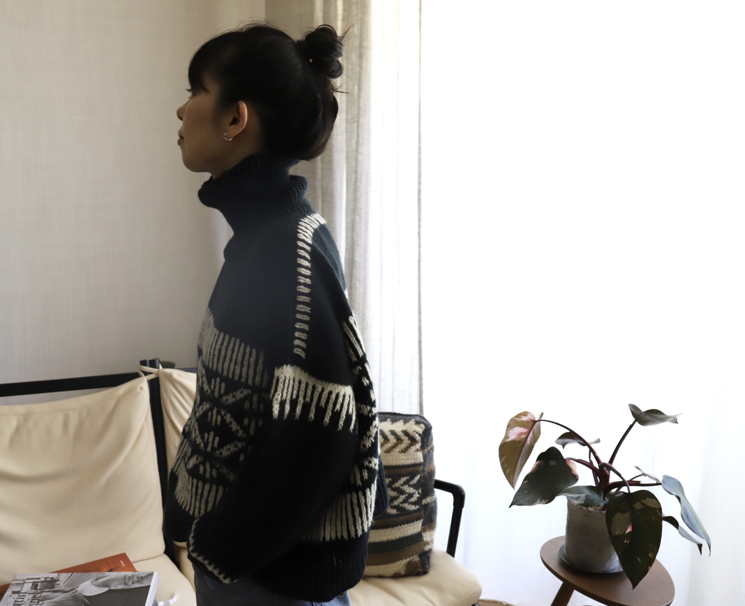 Nomadnoss Rime on Trees Yak-Pullover Strickset Dunkelblau