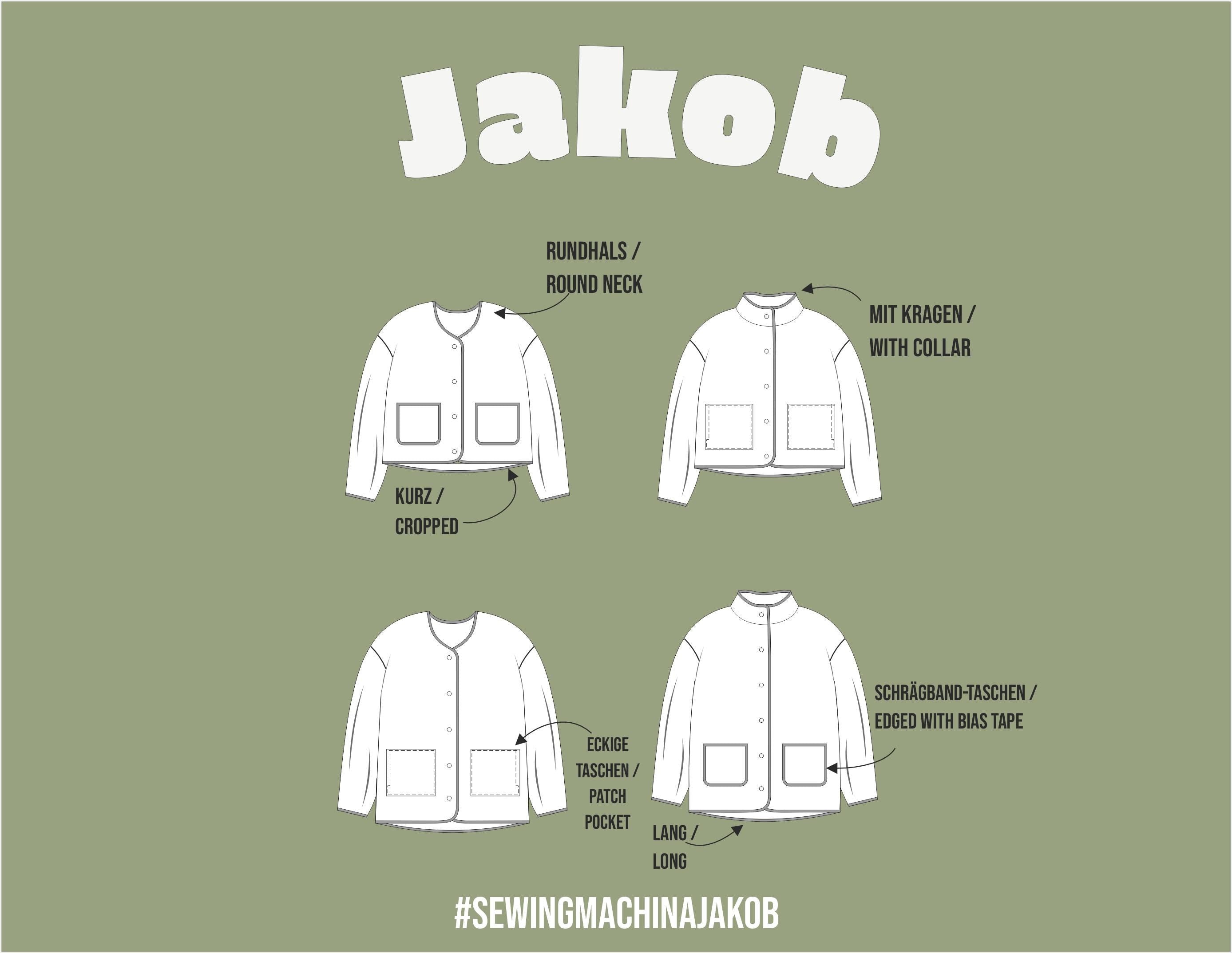 Sewingmachina Jakob Oversize Jacke Schnittmuster PDF gefüttert