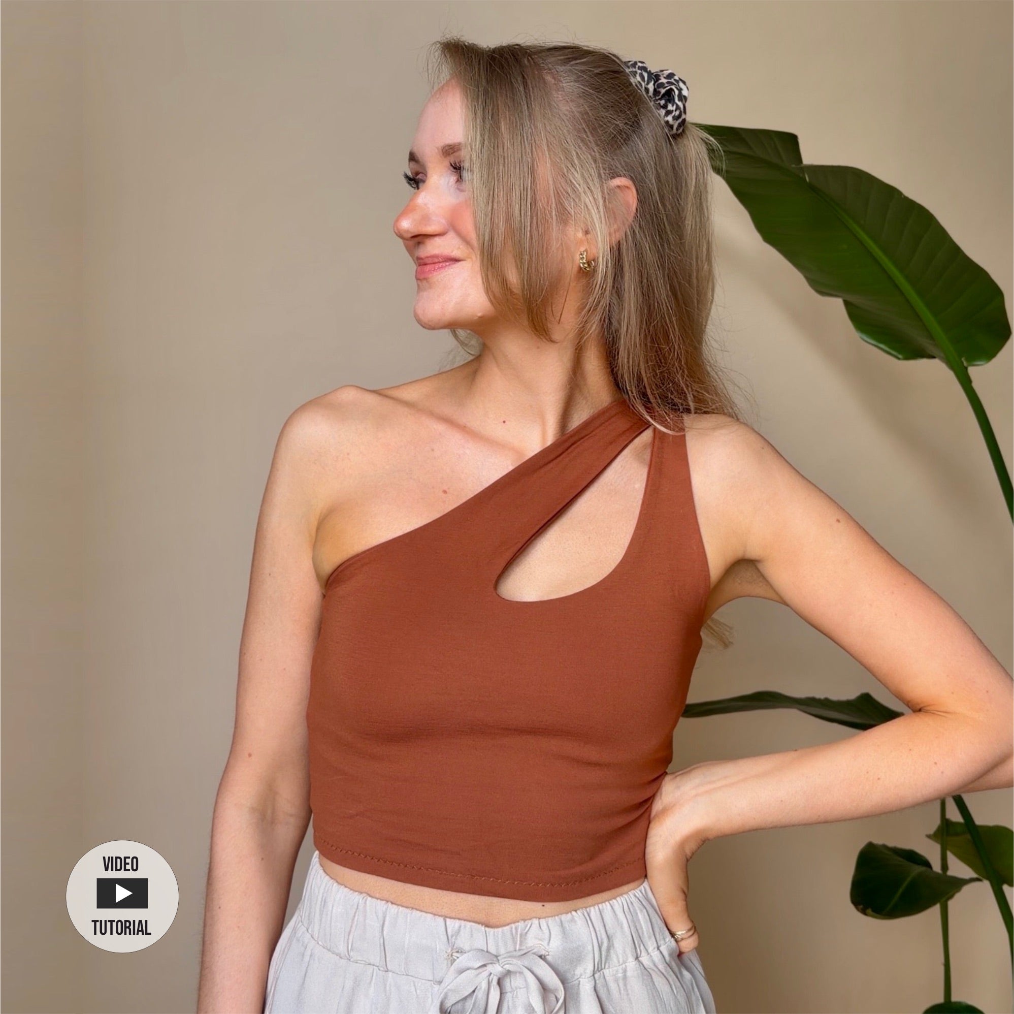 Sewingmachina Heinz One-Shoulder-Top Schnittmuster PDF Jersey