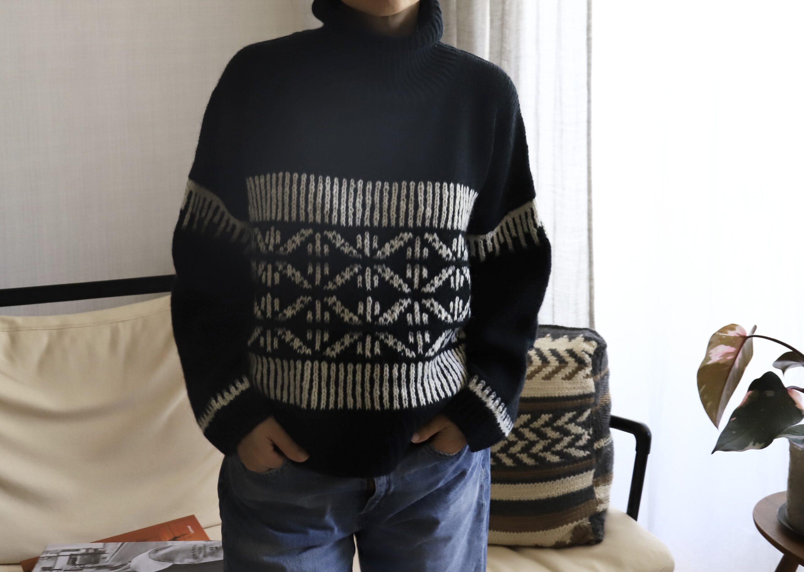 Nomadnoss Rime on Trees Yak-Pullover Strickset Dunkelblau