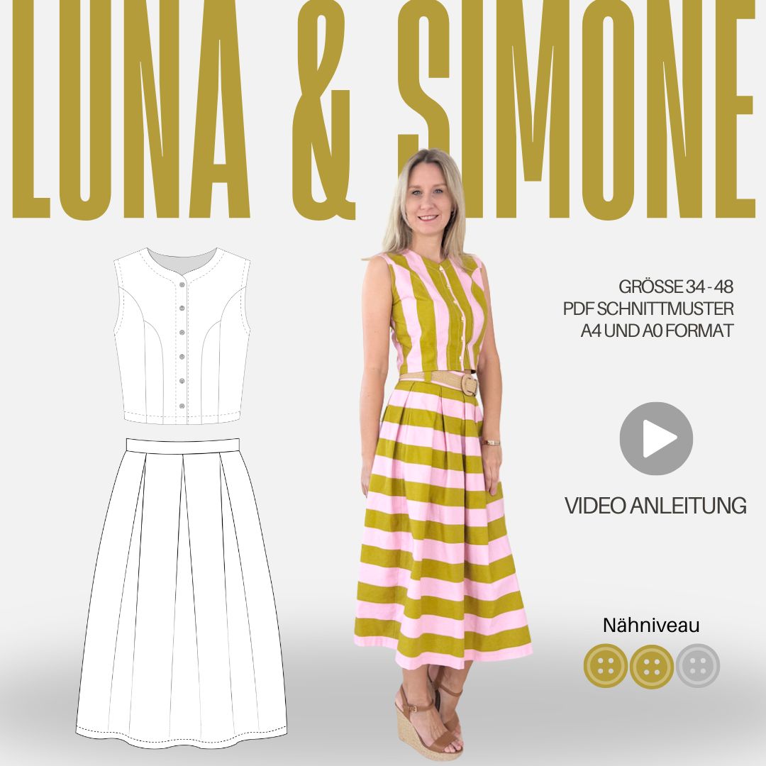 Sew4me Sets Luna Simone Schnittmuster-Set Gr.34–48 Webware