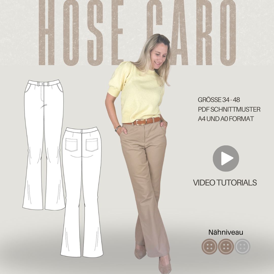 Sew4me Caro Hose Schnittmuster PDF Gr. 34-48 Webware