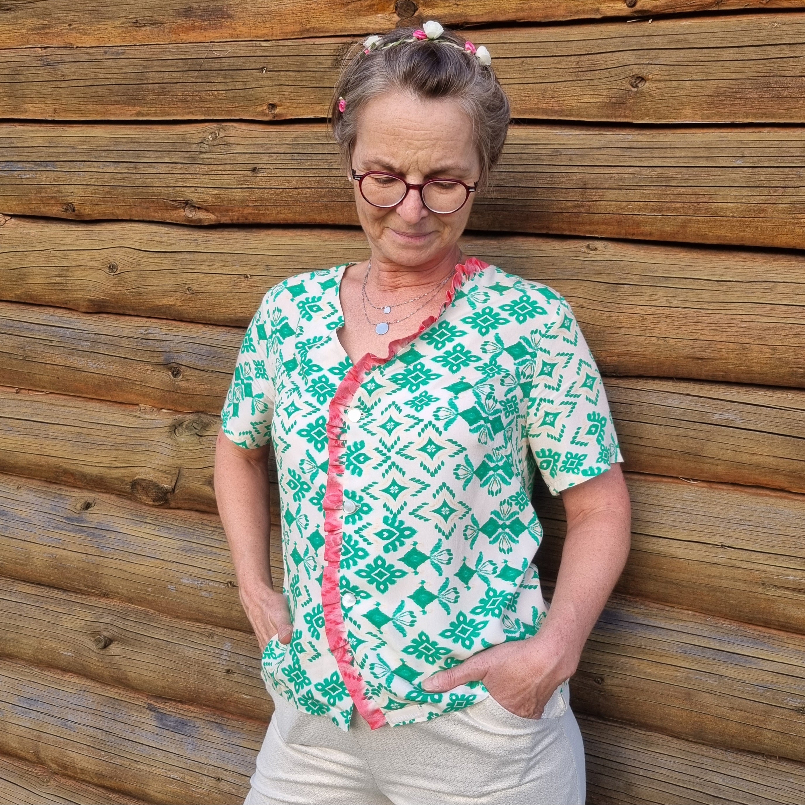 Sew4me Daisy Bluse Schnittmuster Gr. 32-50 PDF Webware
