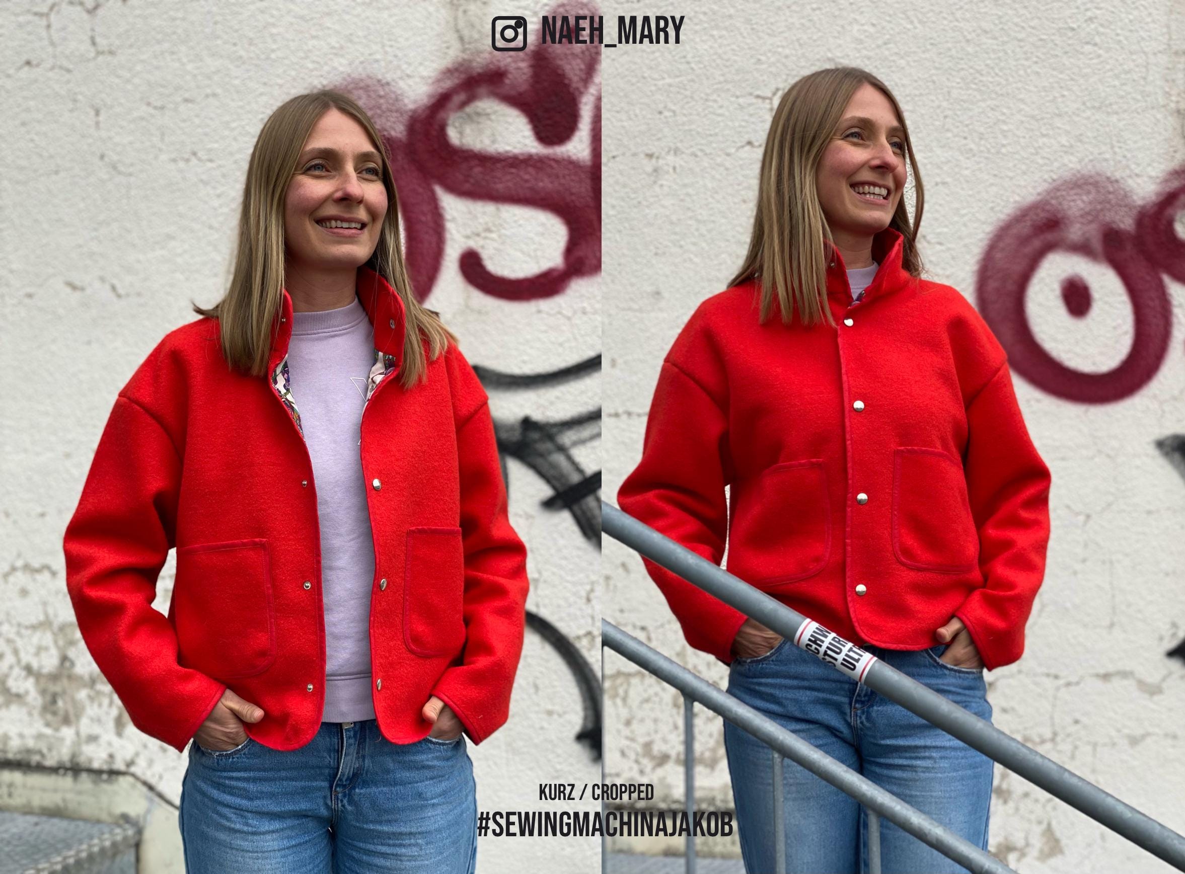 Sewingmachina Jakob Oversize Jacke Schnittmuster PDF gefüttert
