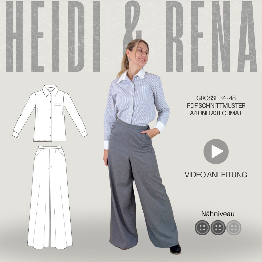 Sew4me Rena Heidi Set Schnittmuster PDF Gr. 34-48 Webware