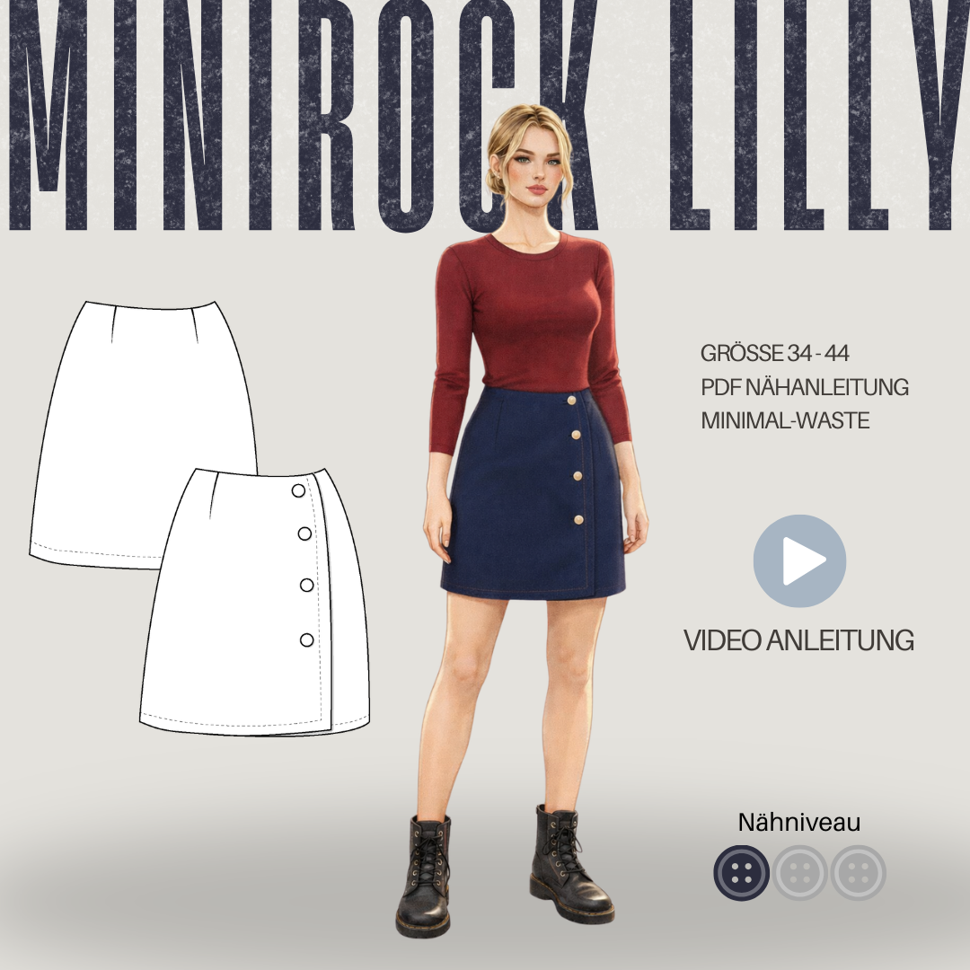 Sew4me LILLY Rock Schnittmuster Gr. 34-48 PDF Damen