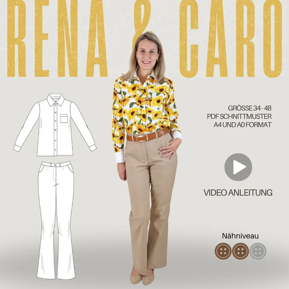 Sew4me RENA CARO Set Schnittmuster Gr. 34-48 PDF Webware