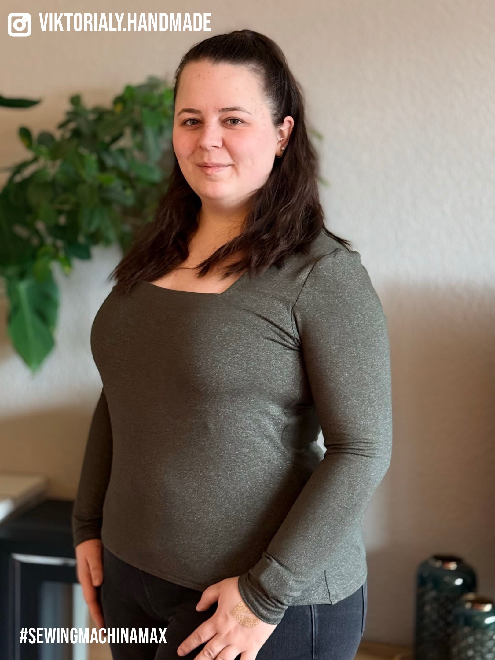 Sewingmachina Max Basicshirt Schnittmuster V-Ausschnitt