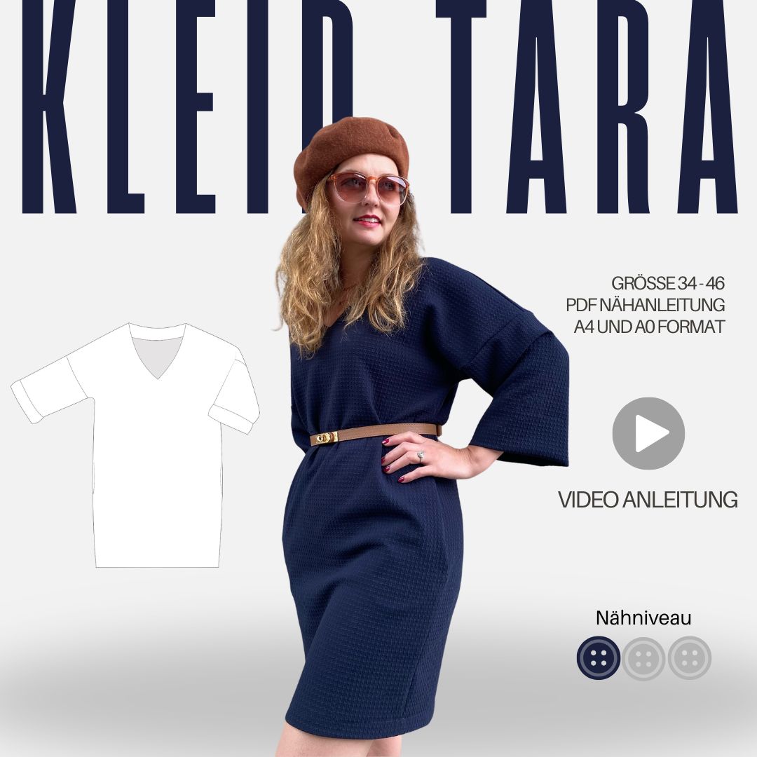 Sew4me TARA Kleid Schnittmuster Gr. 34-56 PDF Maschenware