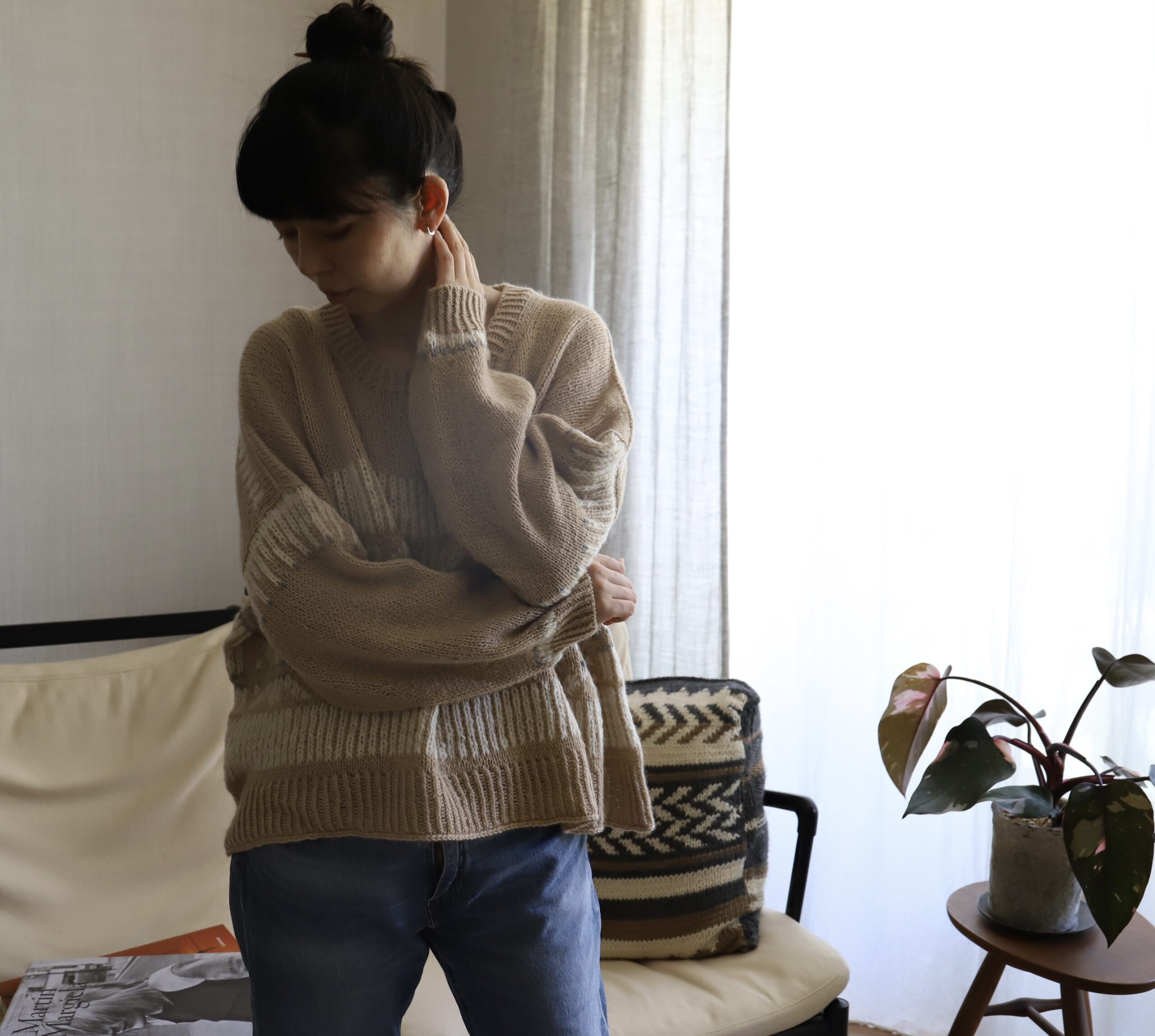Nomadnoss Rime on Trees Pullover Strickset Gobi Sand